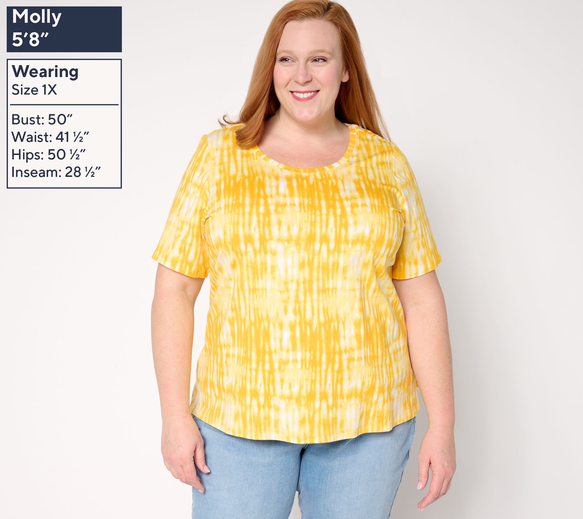 Denim & Co. Printed Favorite Jersey Short-Sleeve Scoopneck