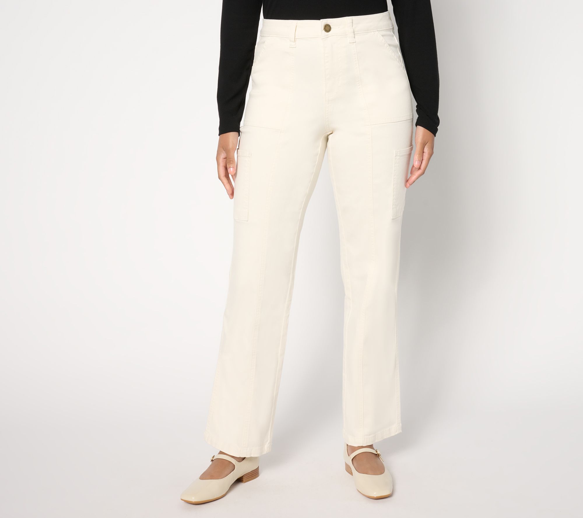 "As Is" Belle by Kim Gravel Tall TripleLuxe Twill Relaxed Cargo Jean