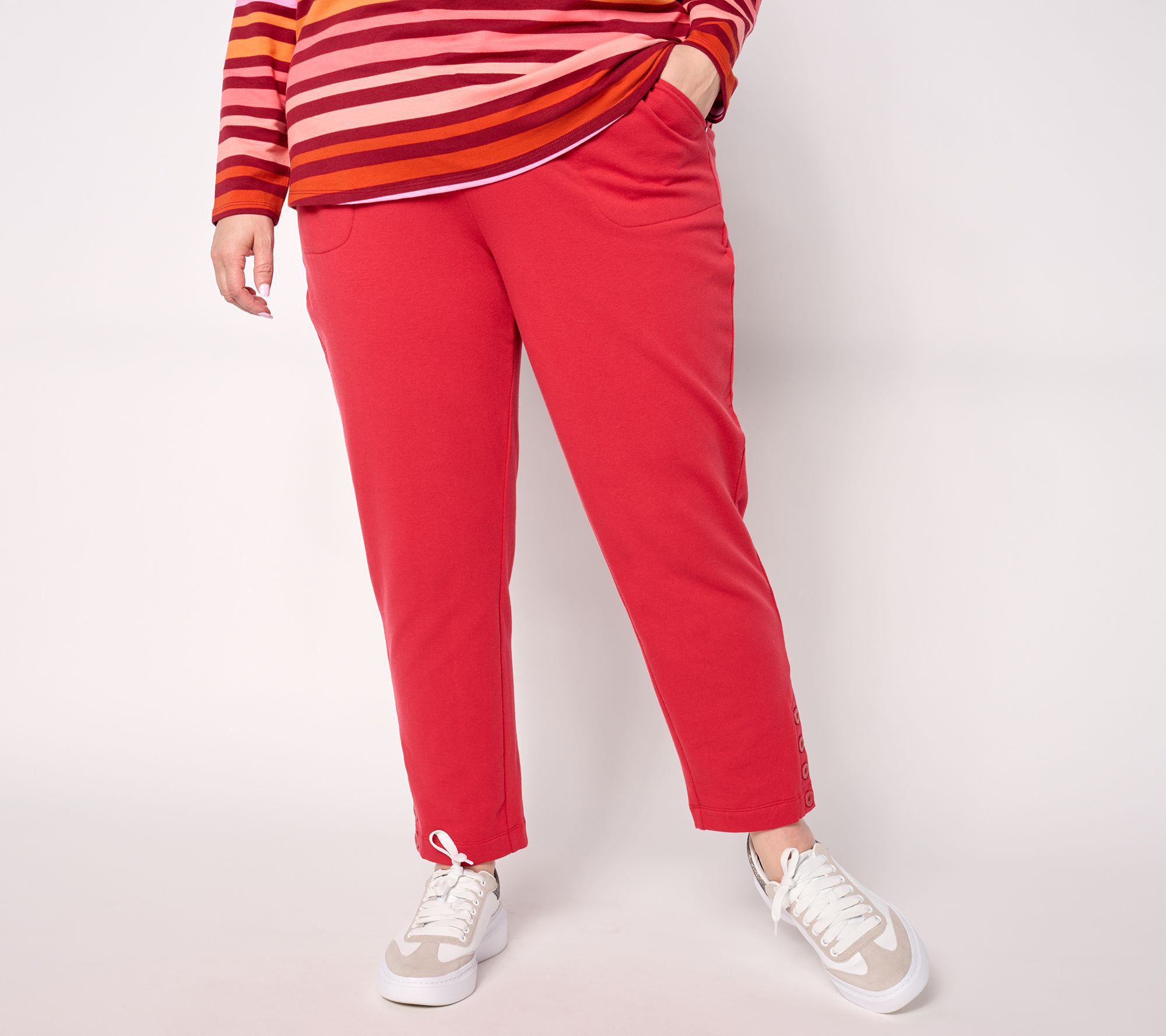 "As Is" Sport Savvy Petite Brushed French Terry Pull On Pant