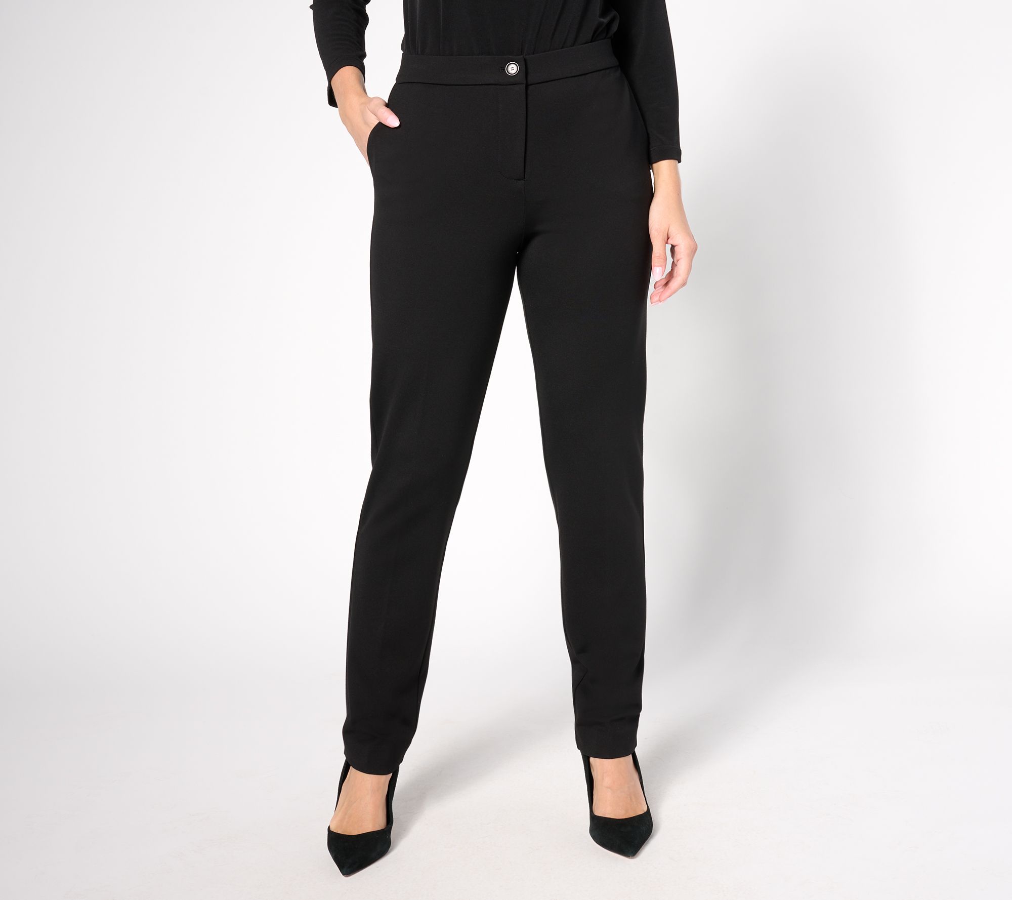 "As Is" Tailored by Susan Graver Pet Straight Leg Trouser