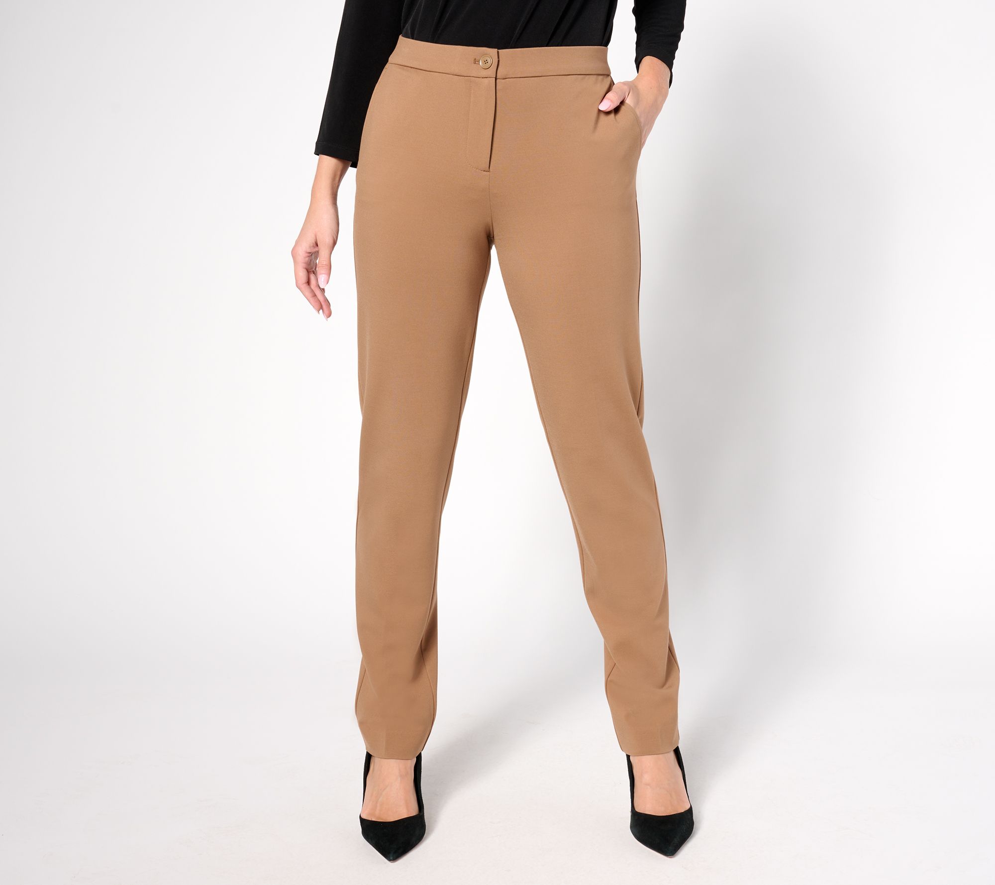 "As Is" Tailored by Susan Graver Pet Straight Leg Trouser