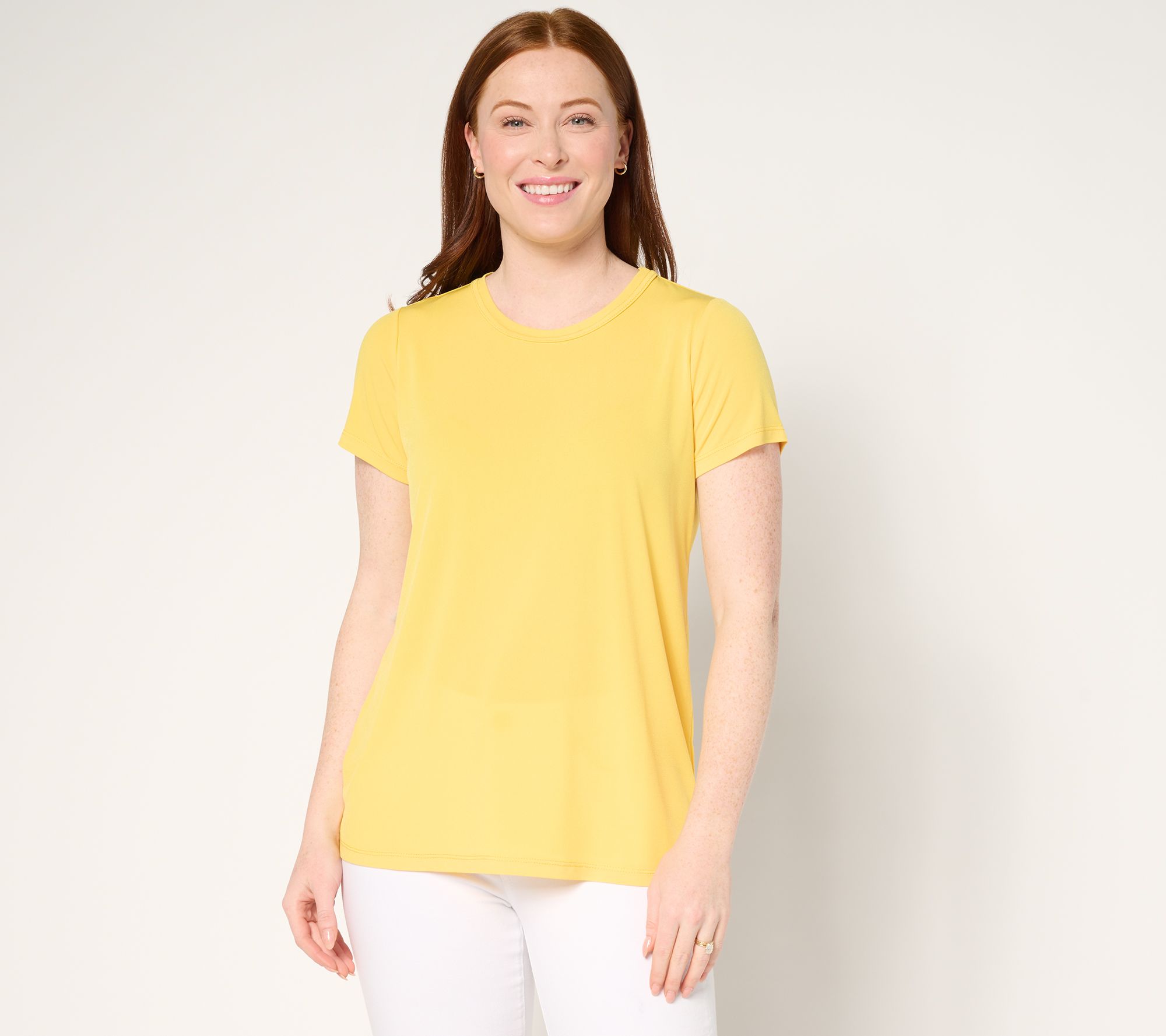 Susan Graver Modern Essentials Liquid Knit Crew-Neck Top