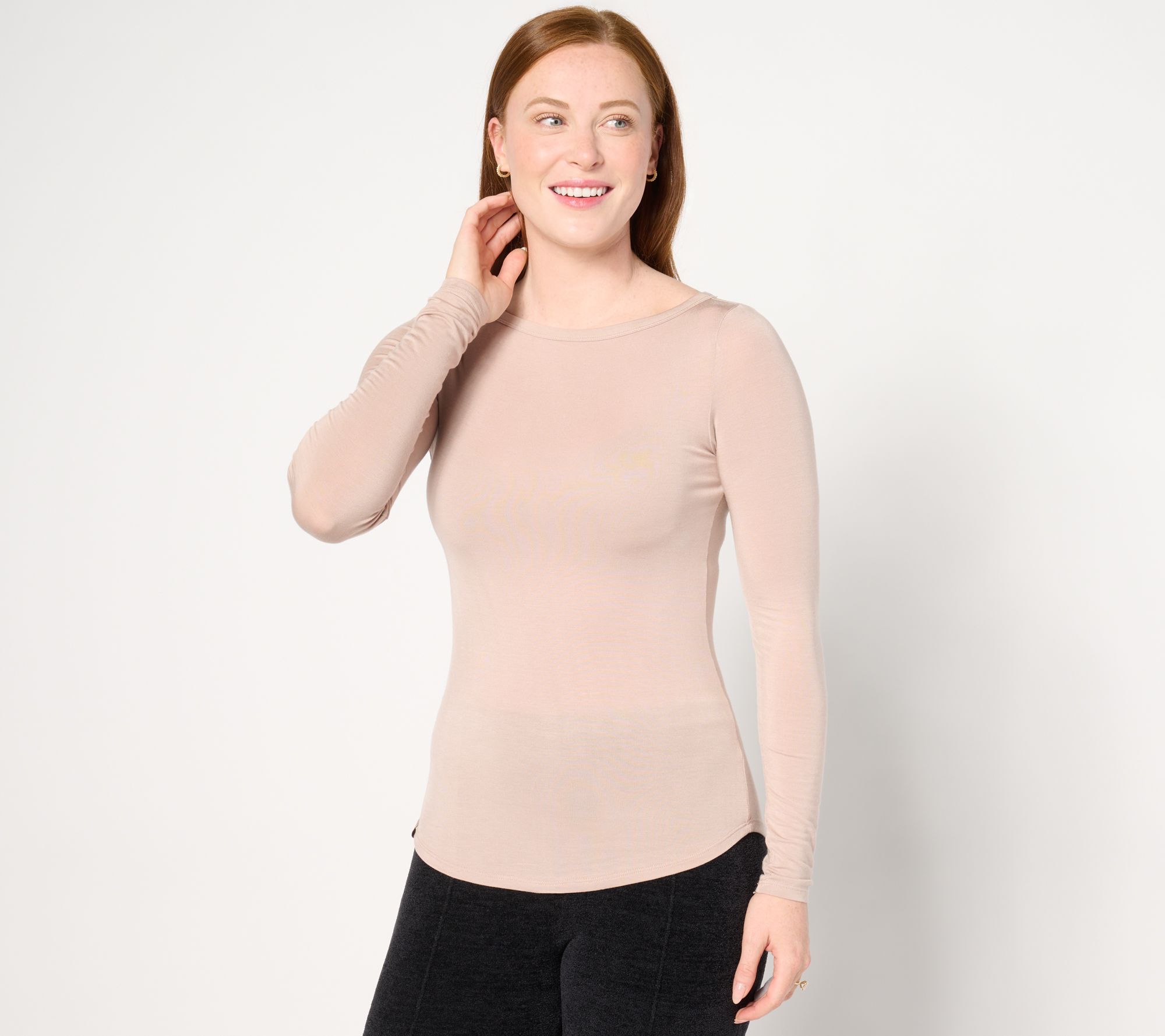 "As Is" Barefoot Dreams Modal Boatneck Long Sleeve Tee