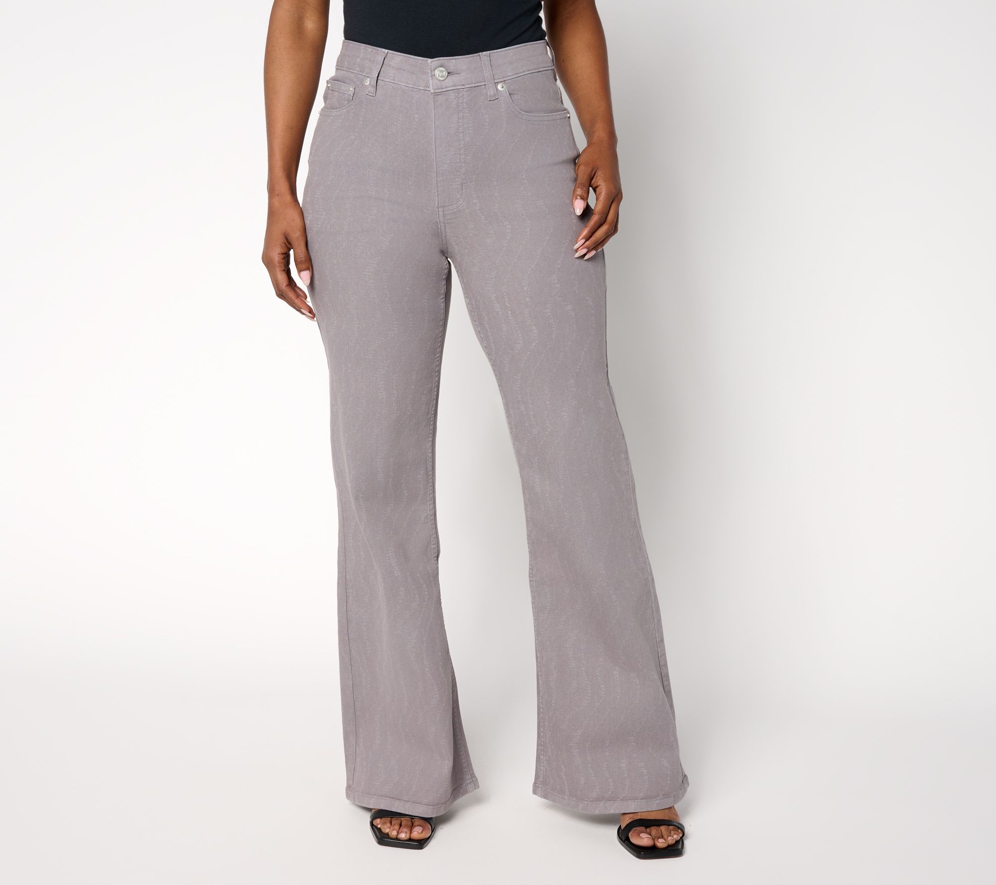 Me by Jennie Garth Petite Printed Flare Jeans- Color