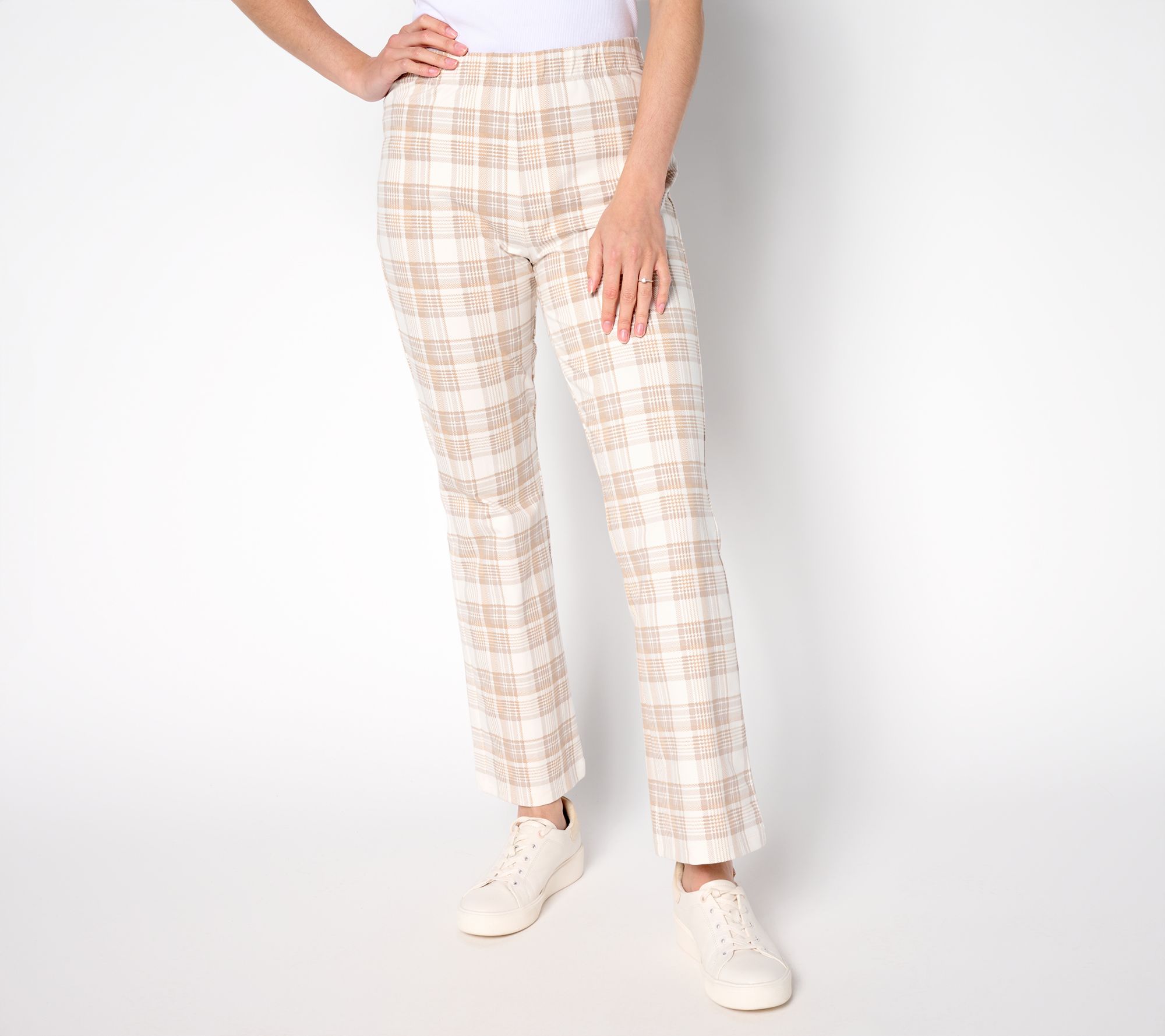 Susan Graver Weekend Petite Printed Premium Stretch Boot Cut Pants
