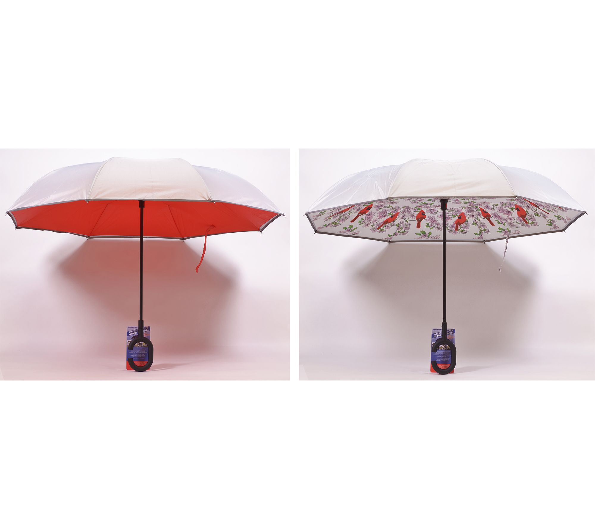 Revers-A-Brella S/2 Inverted Rain Umbrellas With Reflective Stripe