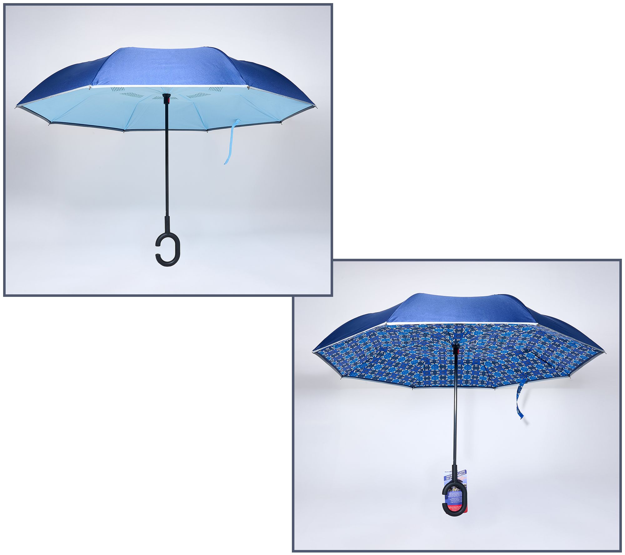 Revers-A-Brella S/2 Inverted Rain Umbrellas With Reflective Stripe