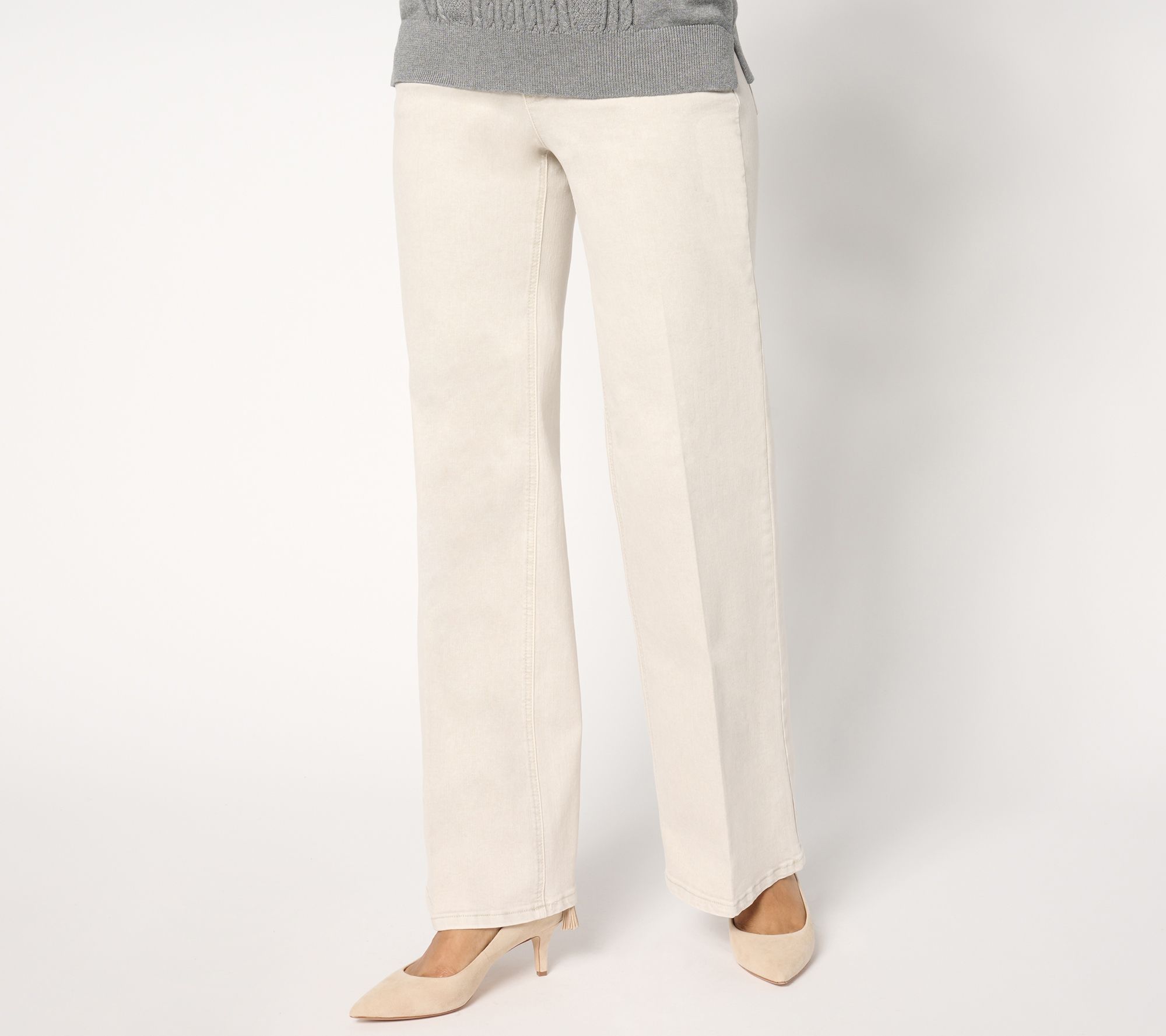 "As Is" Isaac Mizrahi Live! Tall True Denim Color Pull On Trouser Jeans