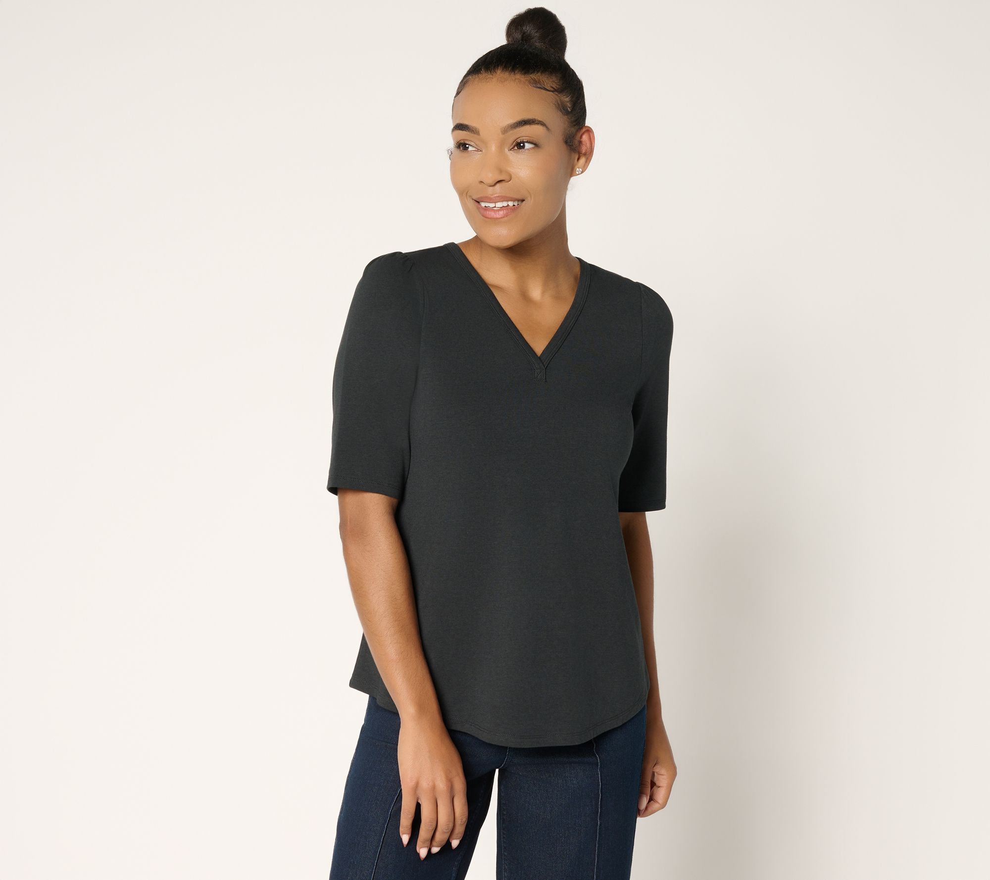 Ree by The Pioneer Woman Essentials Elbow Sleeve Top