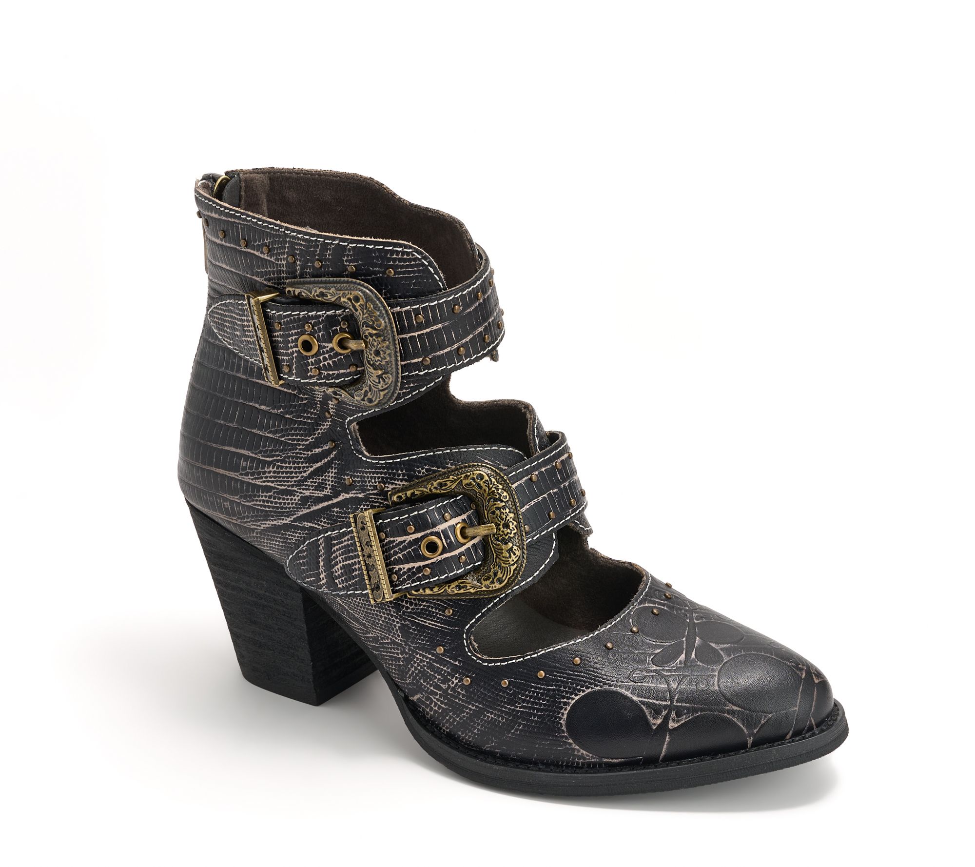 L'Artiste by Spring Step Adjustable Ankle Boots - Notched-Nature