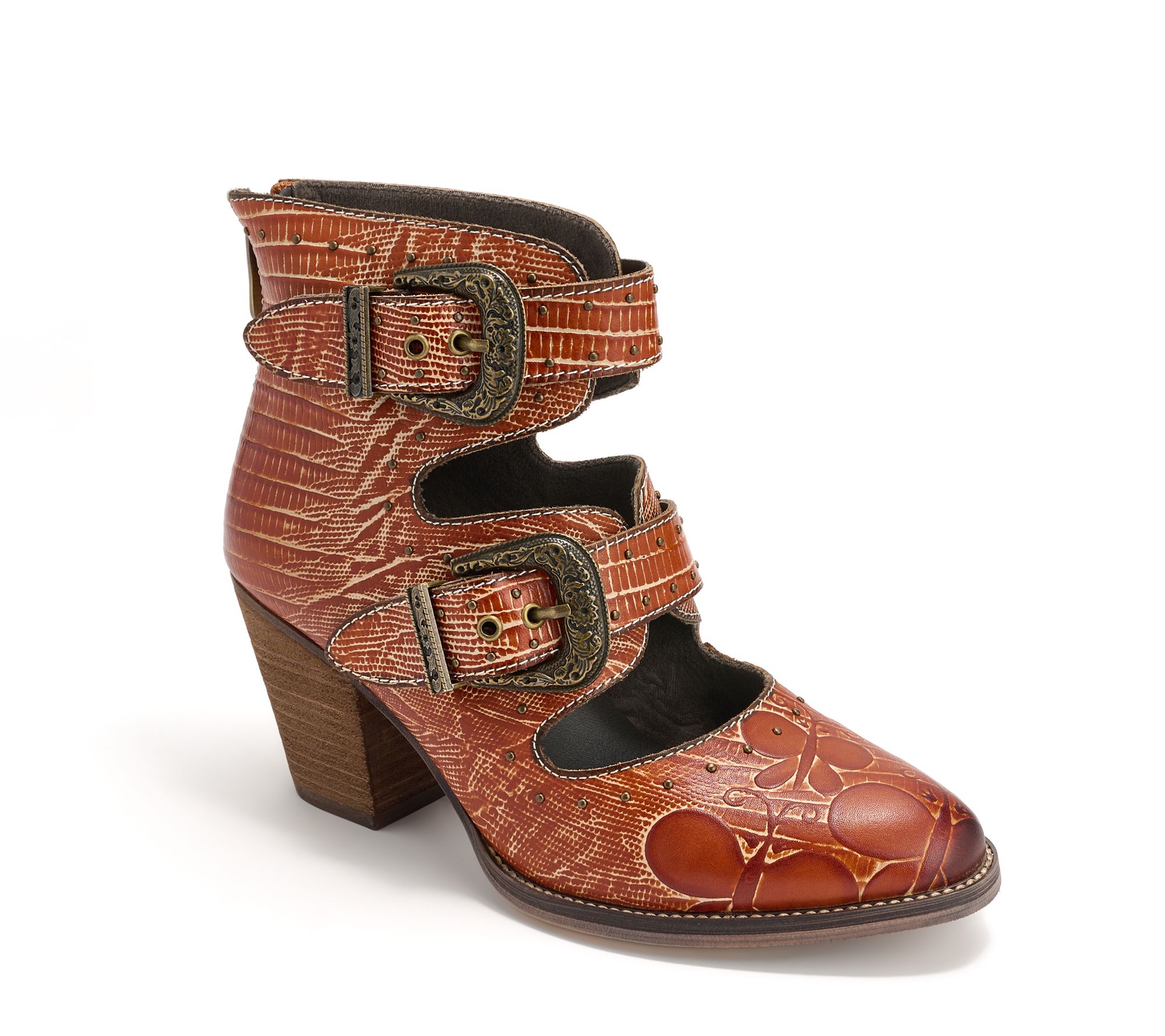 L'Artiste by Spring Step Adjustable Ankle Boots - Notched-Nature