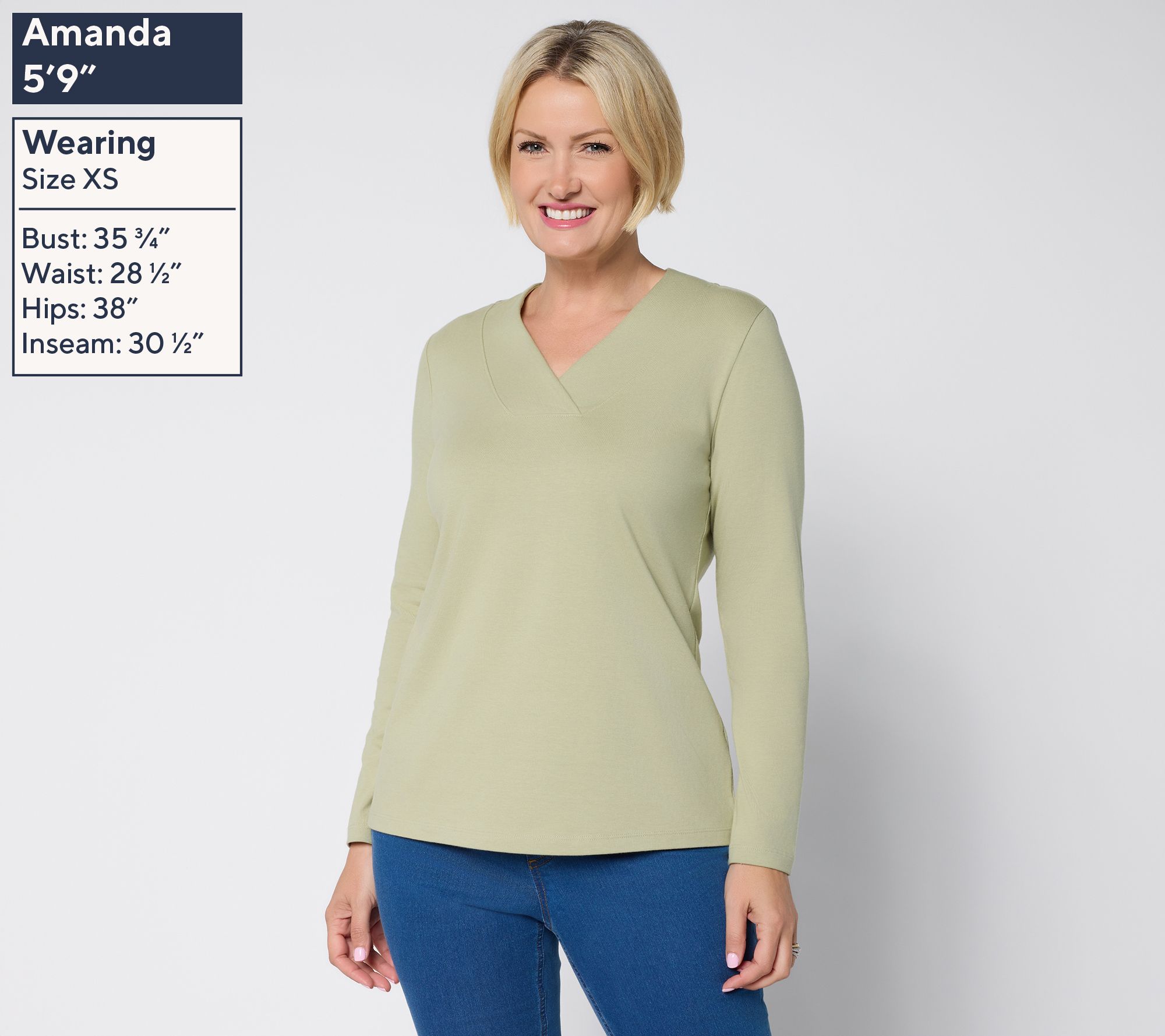 Denim & Co. Essentials Perfect Jersey Crossover V Top - QVC.com
