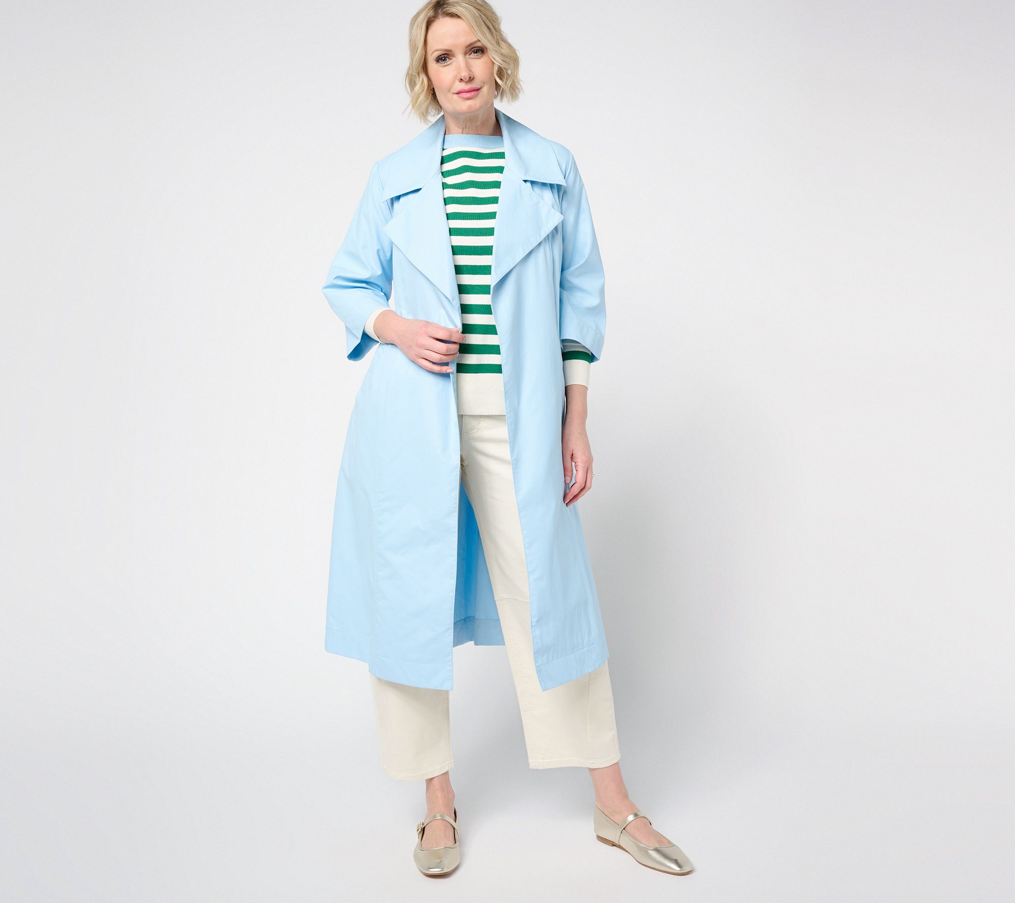 "As Is" Carla Rockmore Collection Petite Taffetta Trench Coat