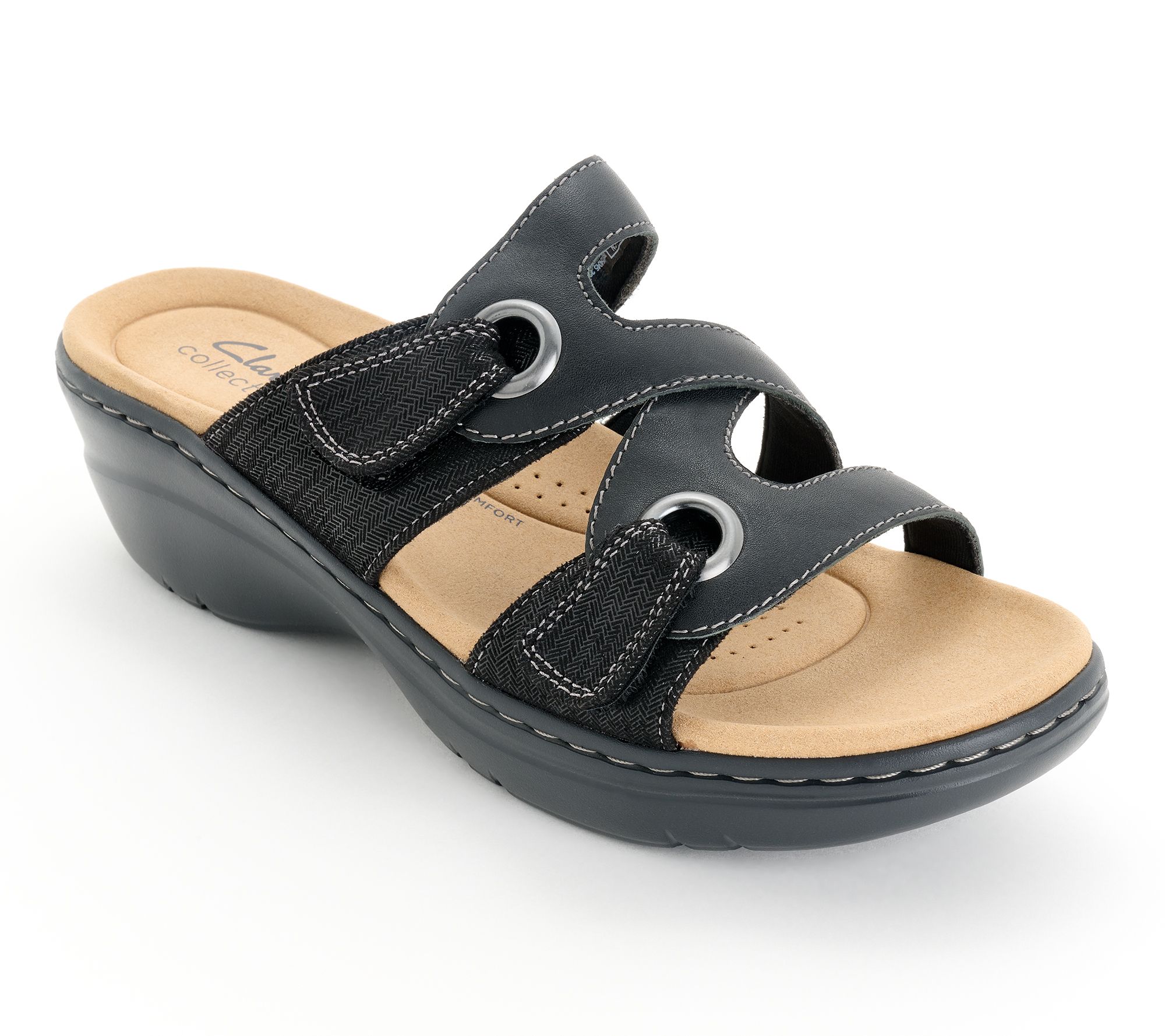 "As Is" Clarks Collection Leather Slide- Sandals- Merliah2 Cove