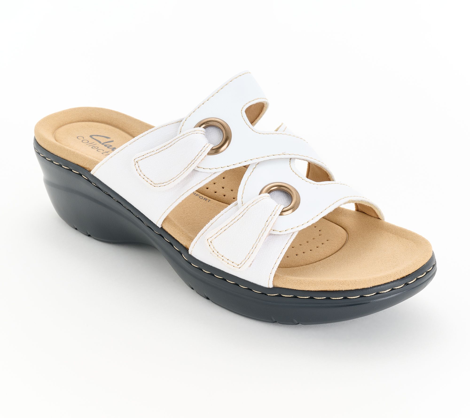 "As Is" Clarks Collection Leather Slide- Sandals- Merliah2 Cove