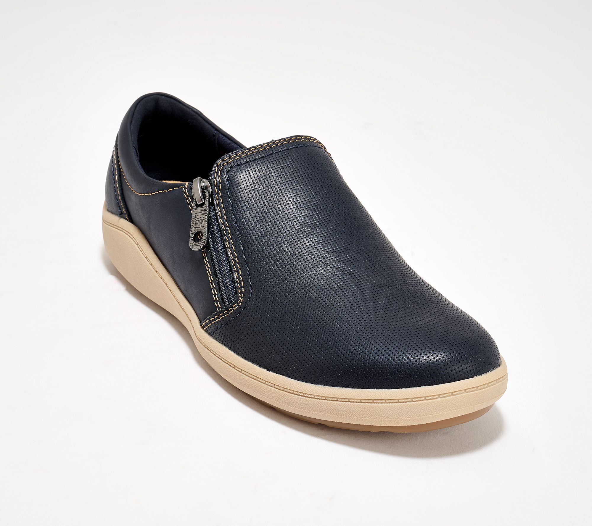 Clarks Collection Leather Slip-Ons -Bryianne Ashly