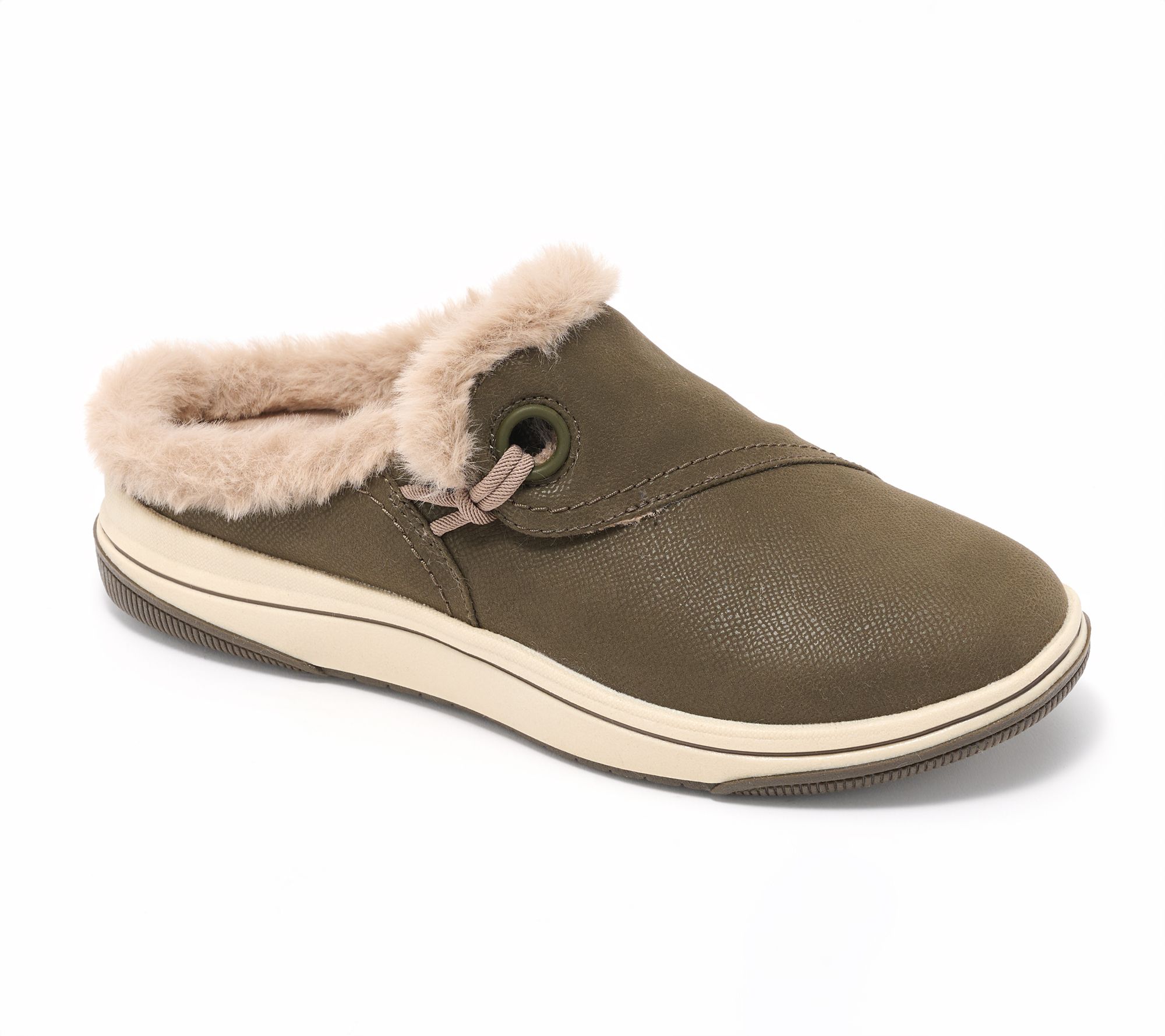 Clarks Cloudsteppers Faux Fur Slip-On Clogs -Breeze Myth