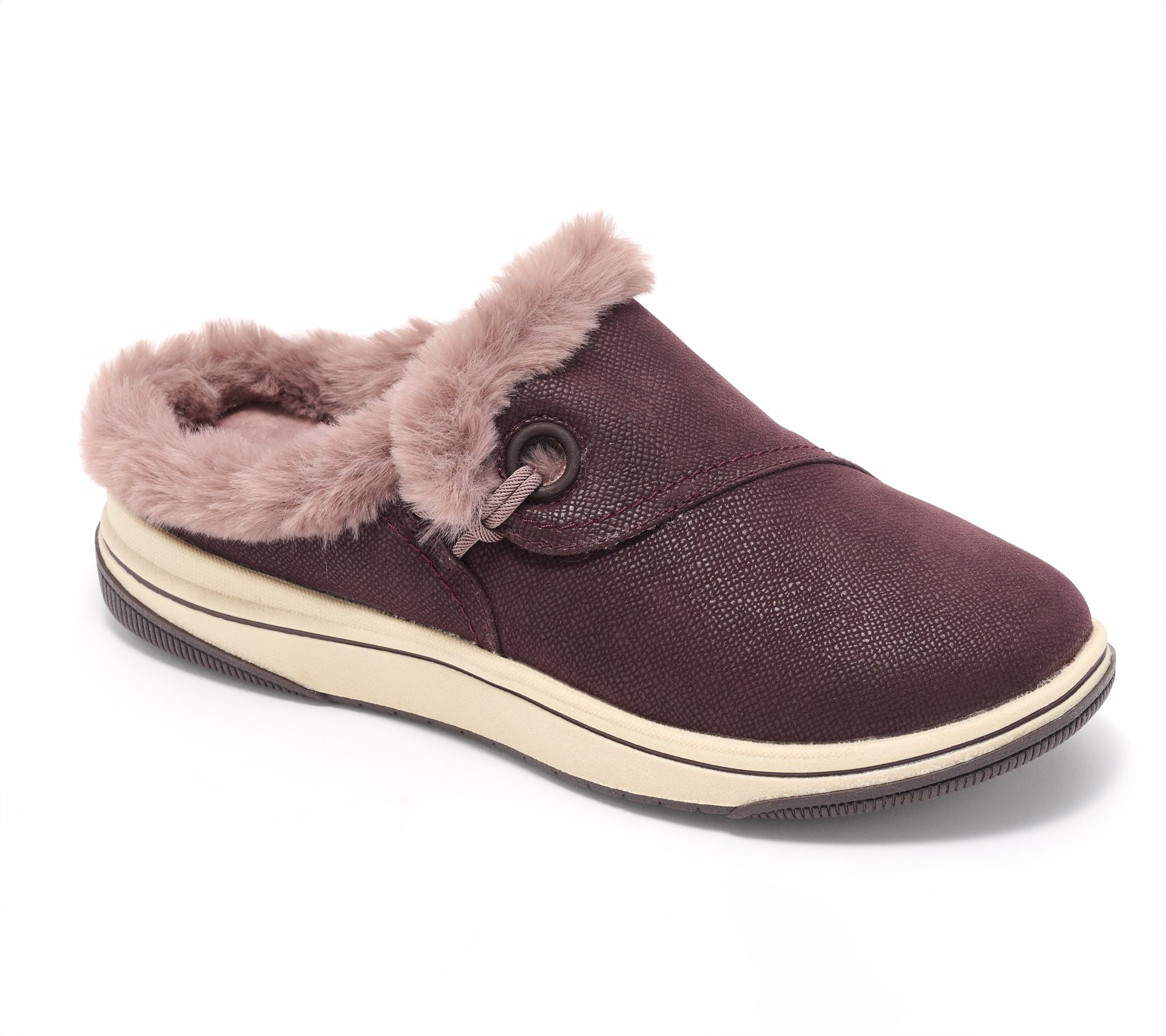 Clarks Cloudsteppers Faux Fur Slip-On Clogs -Breeze Myth