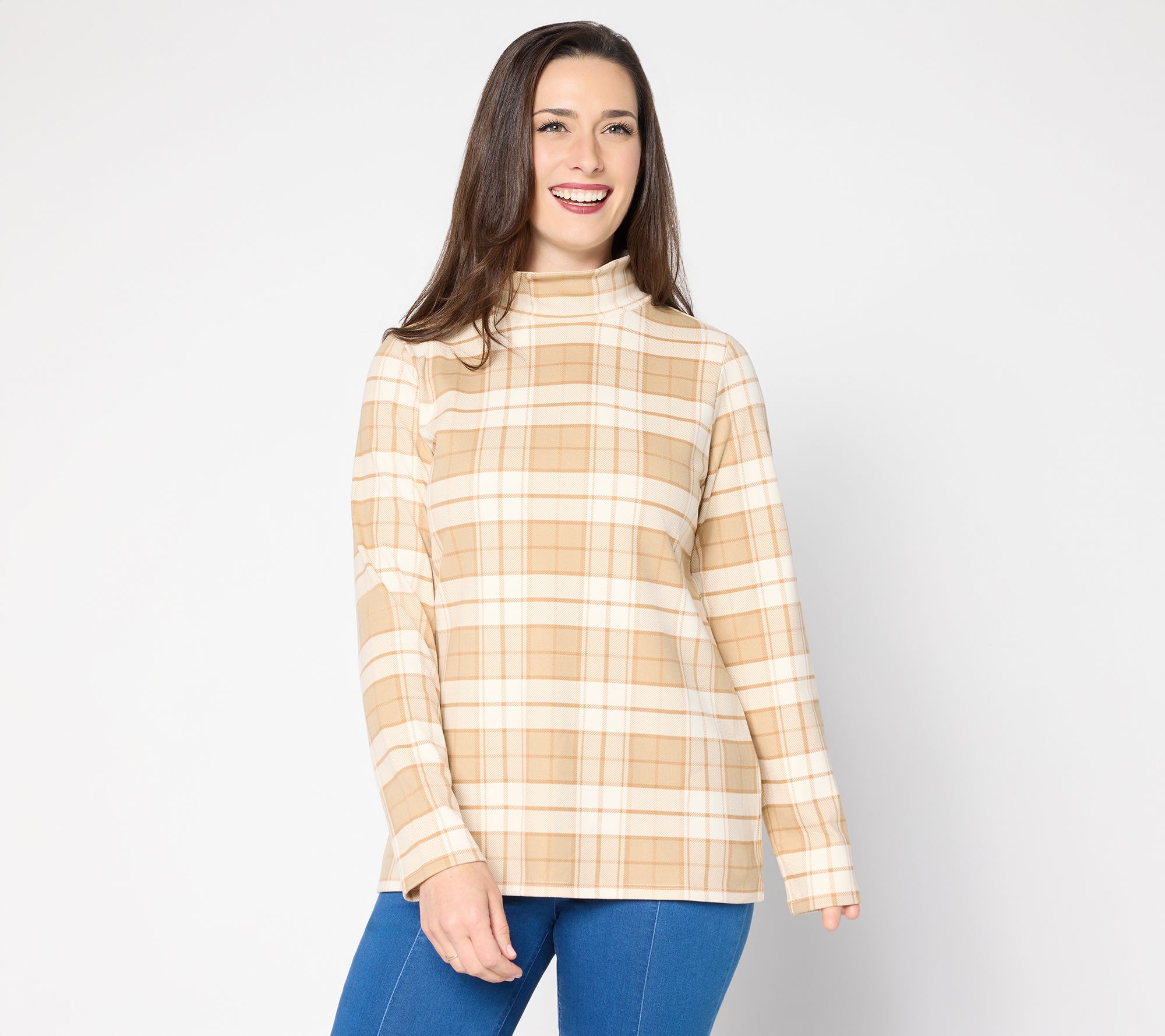 Susan Graver Microfleece Printed Turtleneck