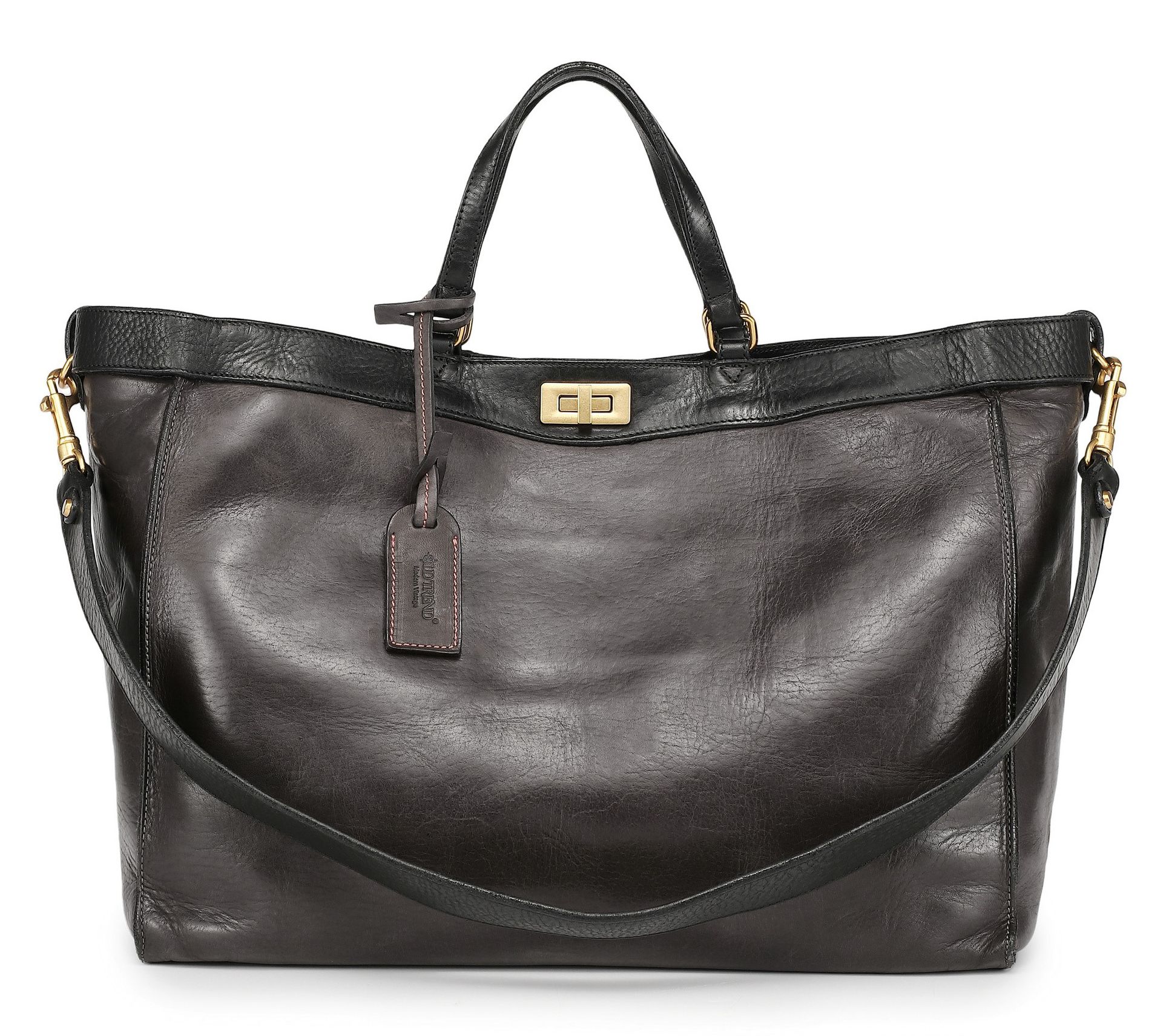 Old Trend Ixia Jet-Set Leather Tote with Shoulder Strap