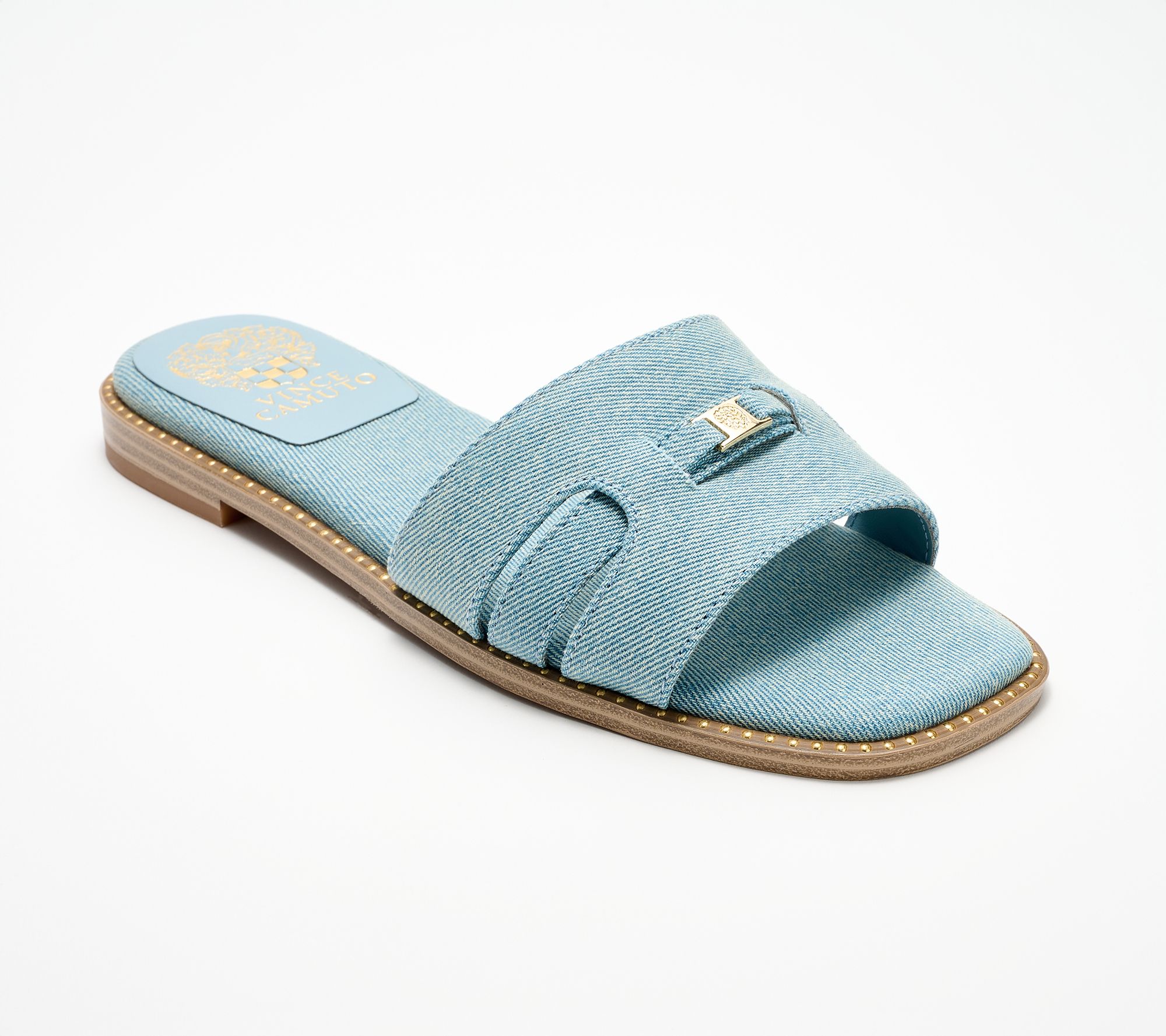 "As Is" Vince Camuto Padded Leather or Textile Slide Sandals