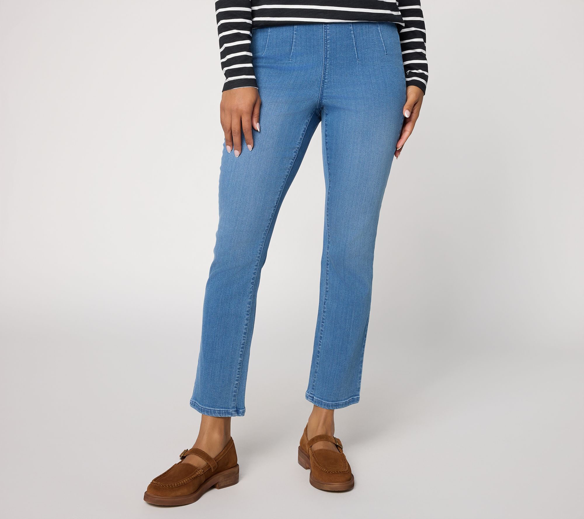 Belle by Kim Gravel Petite Primabelle Denim Ankle Straight Jean