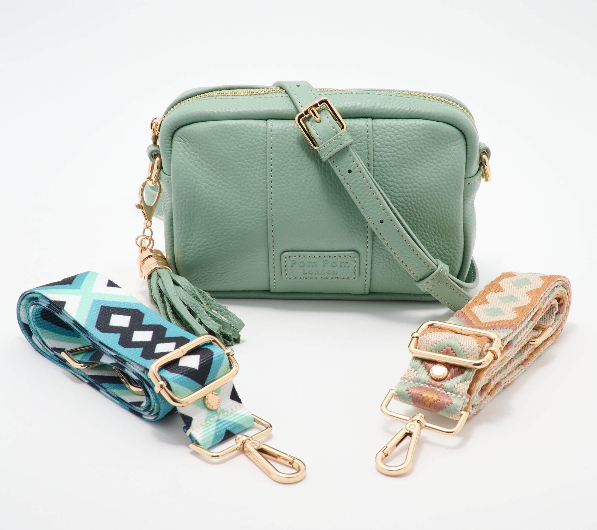 "As Is" Pom Pom London The City Mini Leather Crossbody