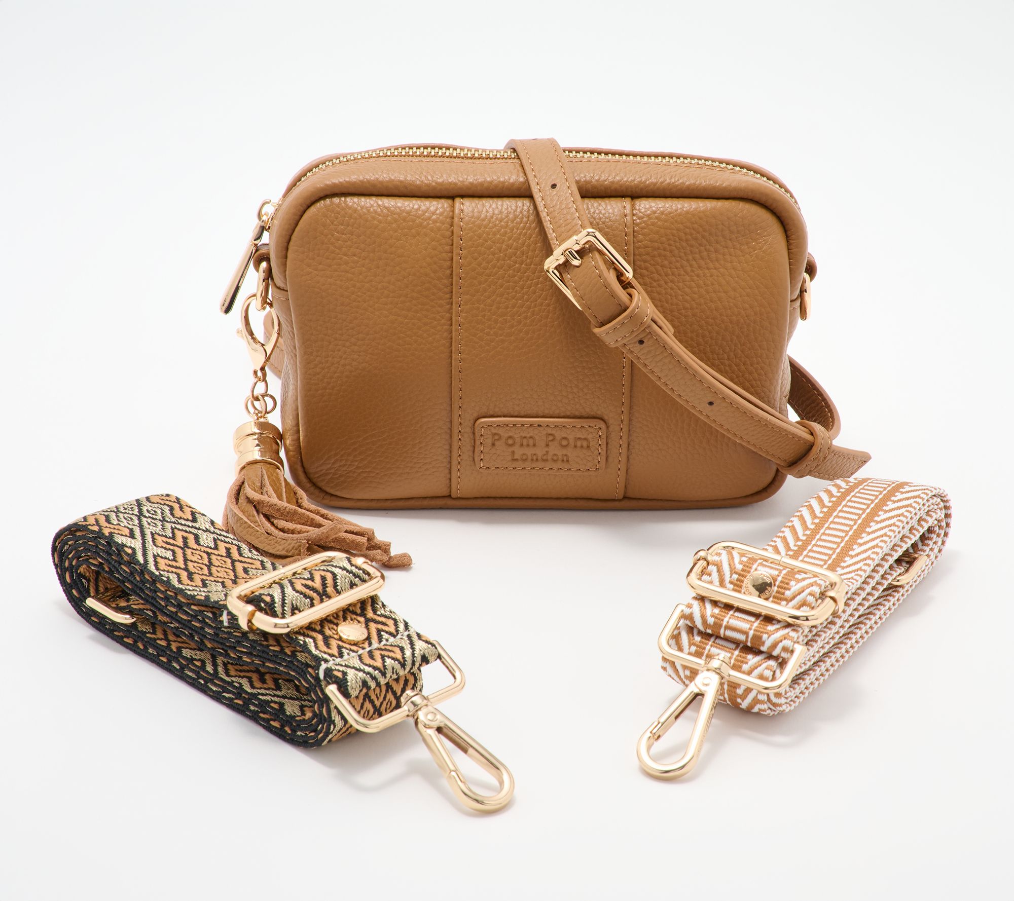 "As Is" Pom Pom London The City Mini Leather Crossbody