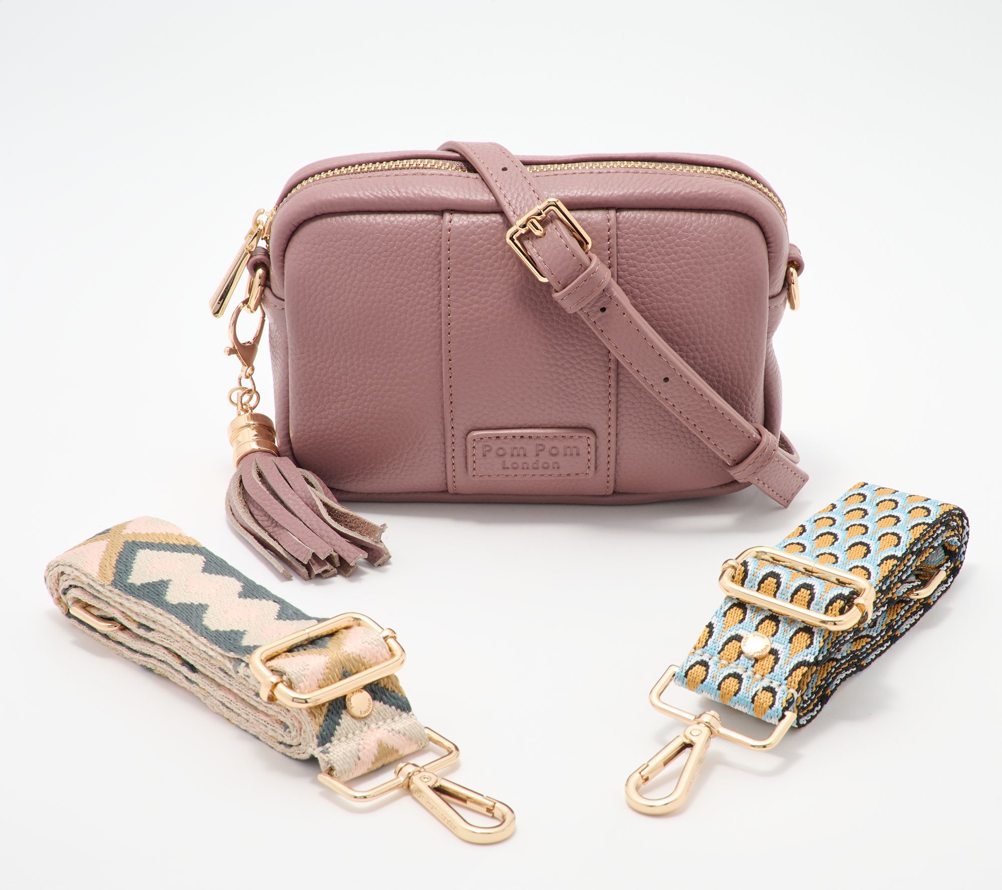 "As Is" Pom Pom London The City Mini Leather Crossbody