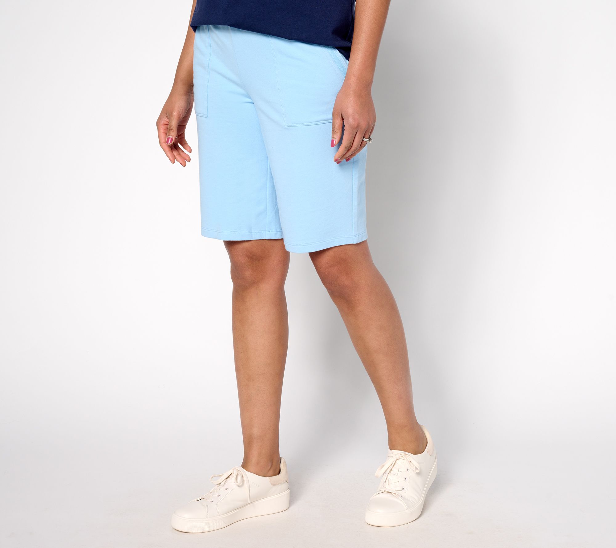 "As Is" Sport Savvy Regular French Terry Bermuda Shorts with Pockets