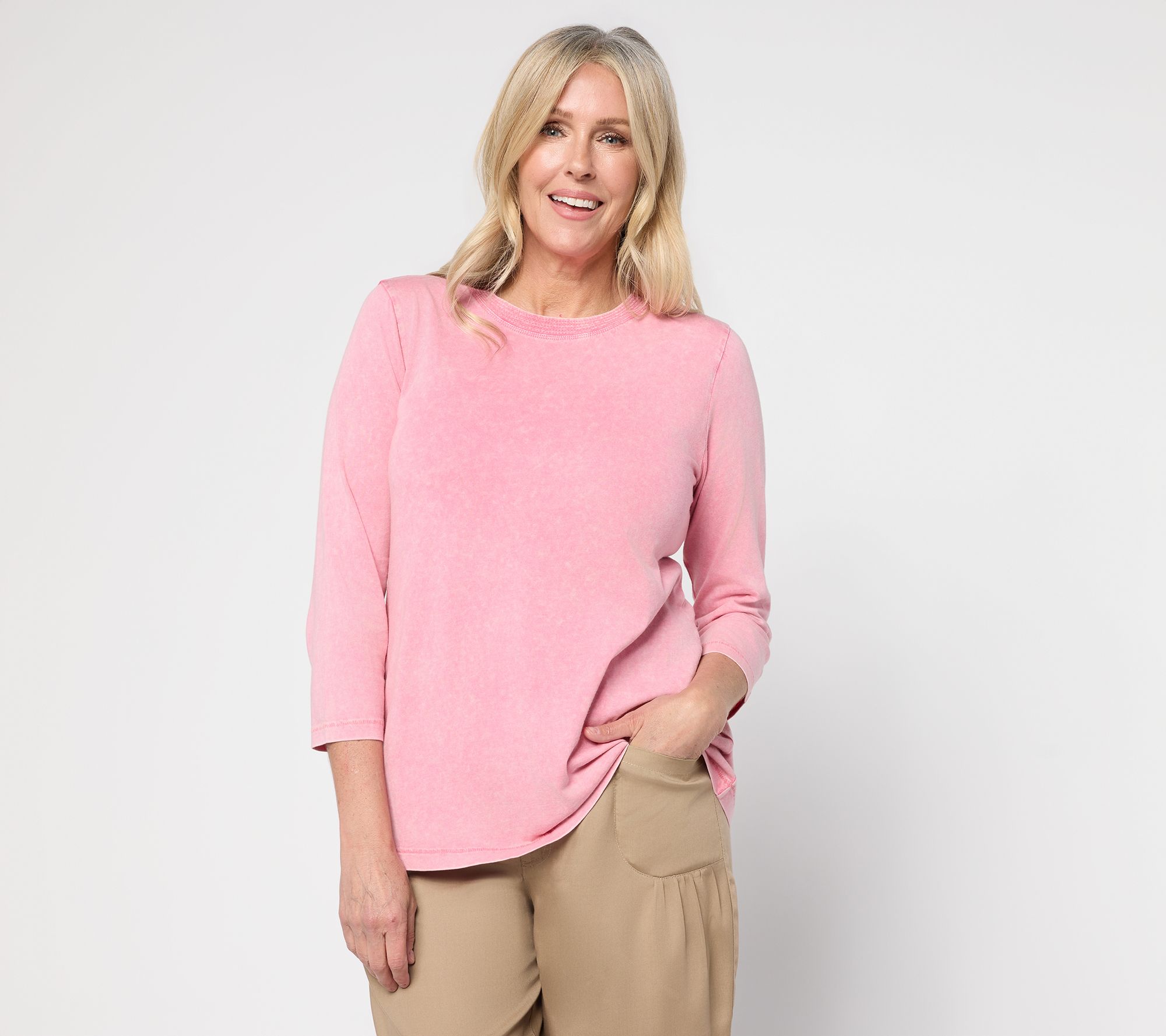 LOGO Principles by Lori Goldstein Stitch Detail Sunfaded Top