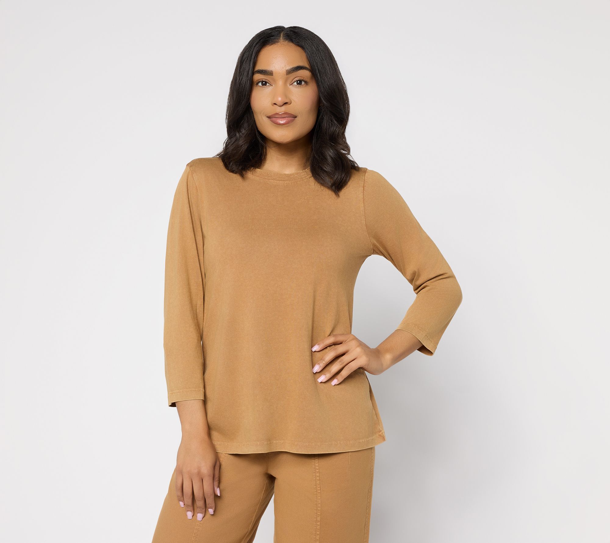 LOGO Principles by Lori Goldstein Stitch Detail Sunfaded Top