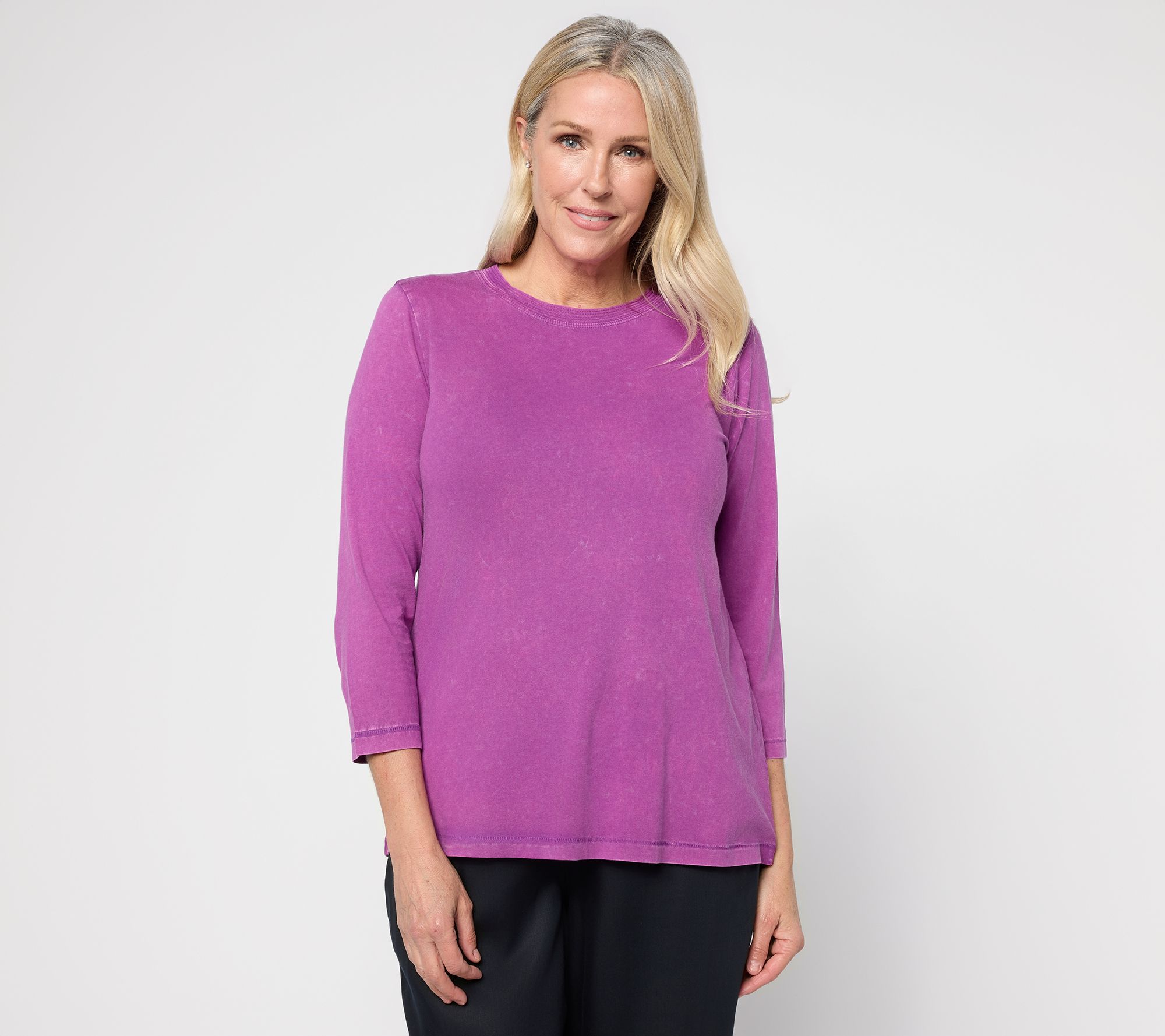 LOGO Principles by Lori Goldstein Stitch Detail Sunfaded Top