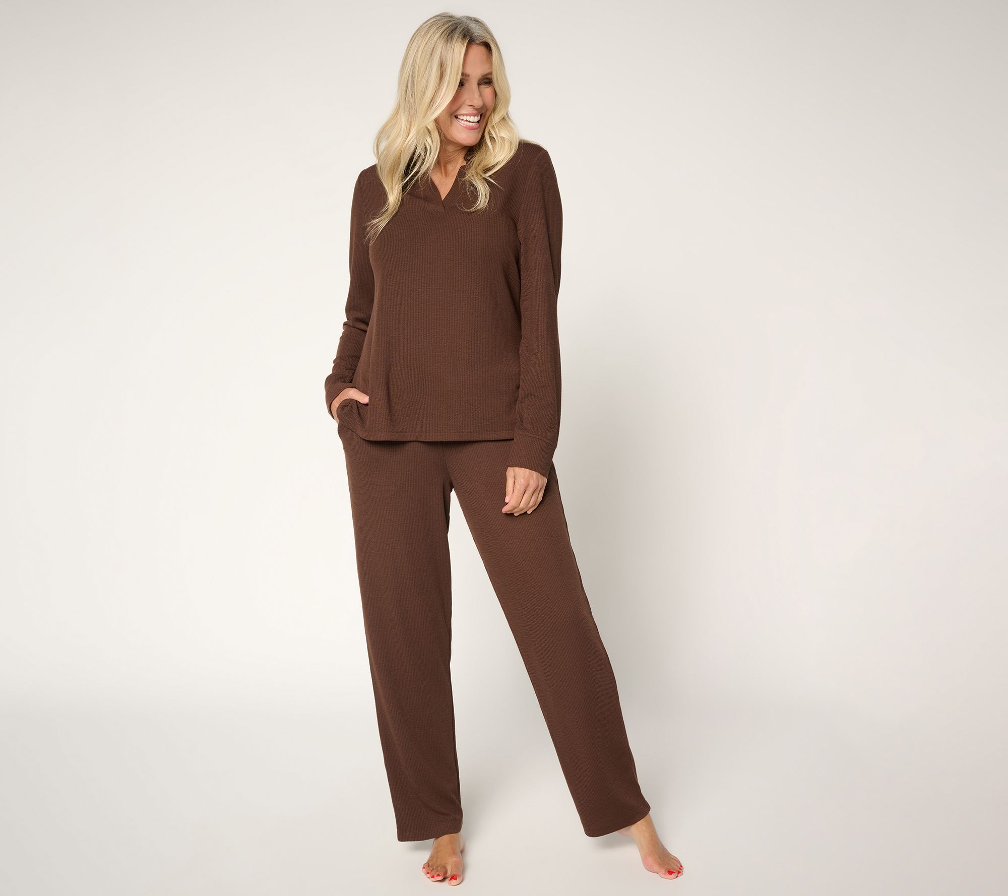 "As Is" Cuddl Duds Reg Soft Rib Lounge Set