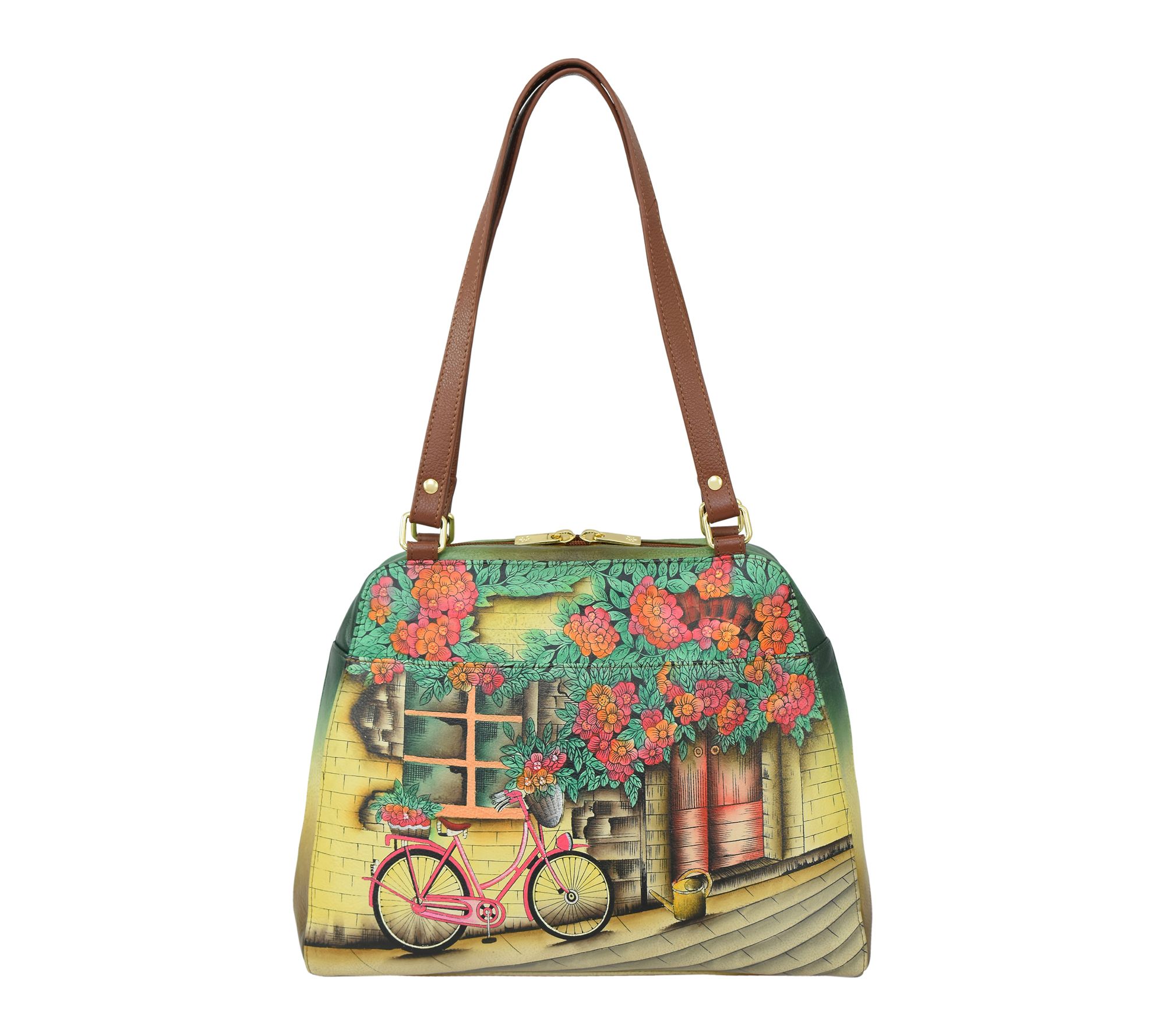 Anushcka Painted Leather Satchel Bag