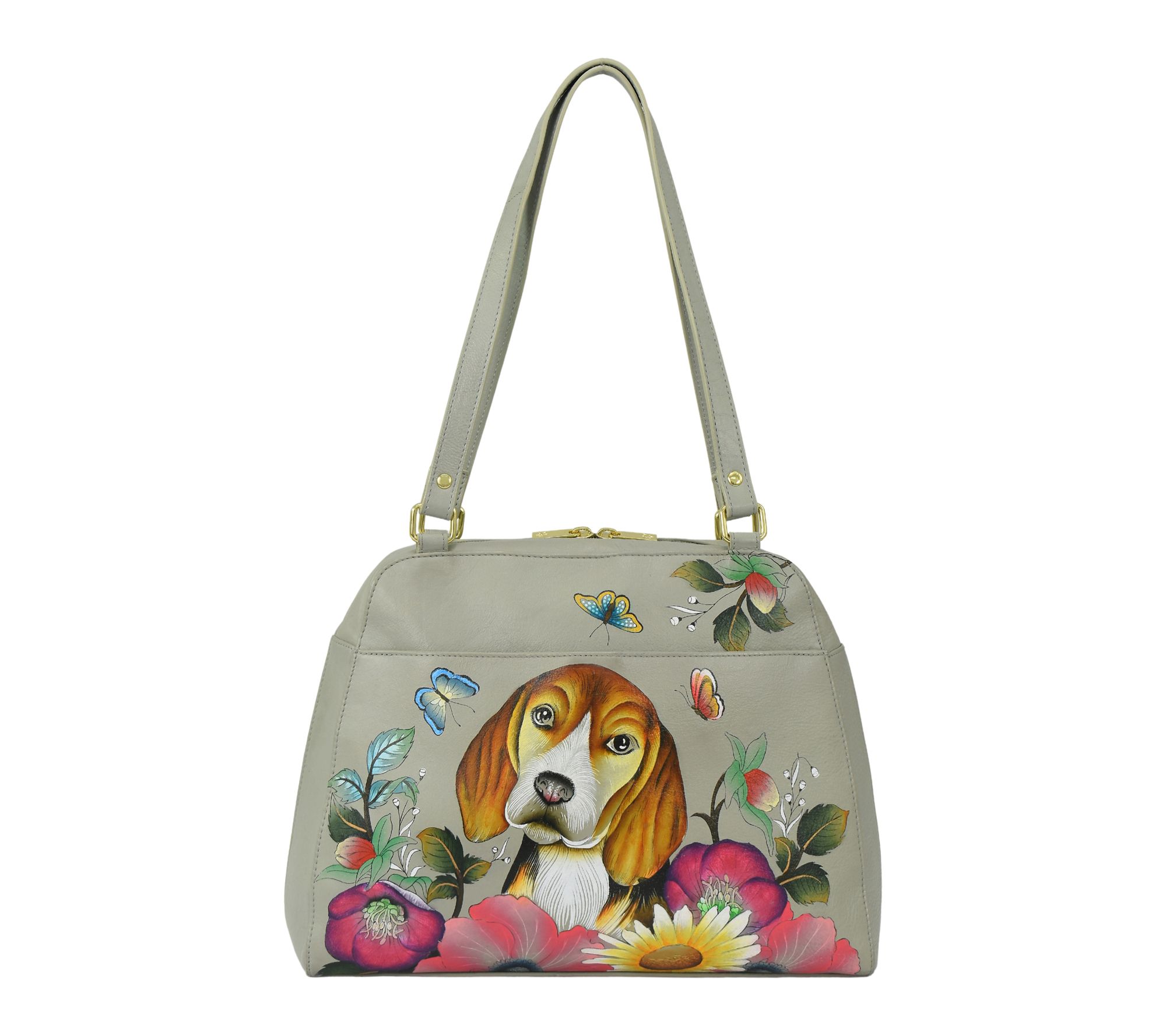 Anushcka Painted Leather Satchel Bag