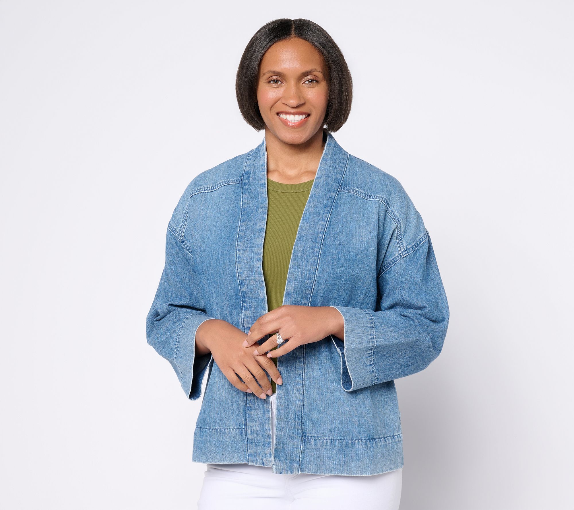 Me by Jennie Garth 100% Cotton Denim Topper- Indigo