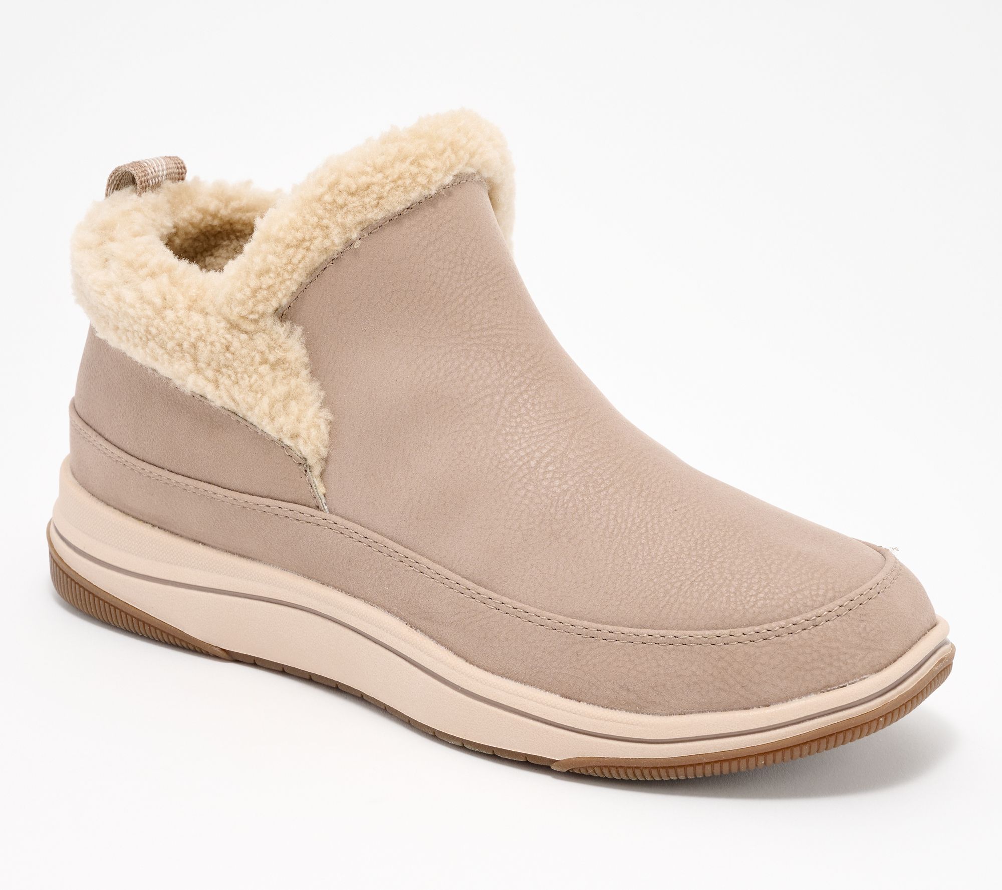 "As Is" Clarks Cloudsteppers Faux Fur Slip-On Booties -Breeze Park