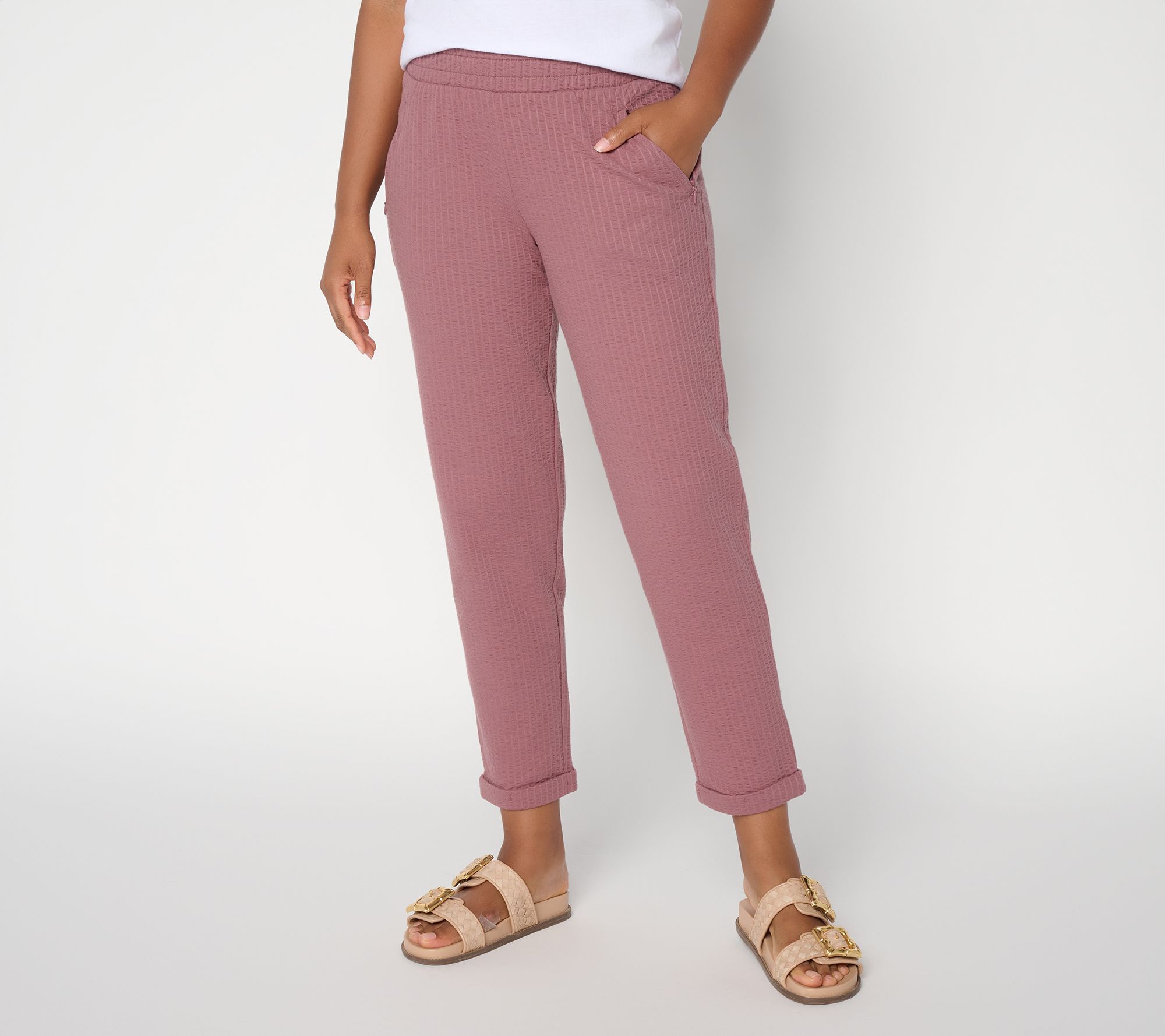  AnyBody Jacquard Knit Tapered Ankle Pant - A733538