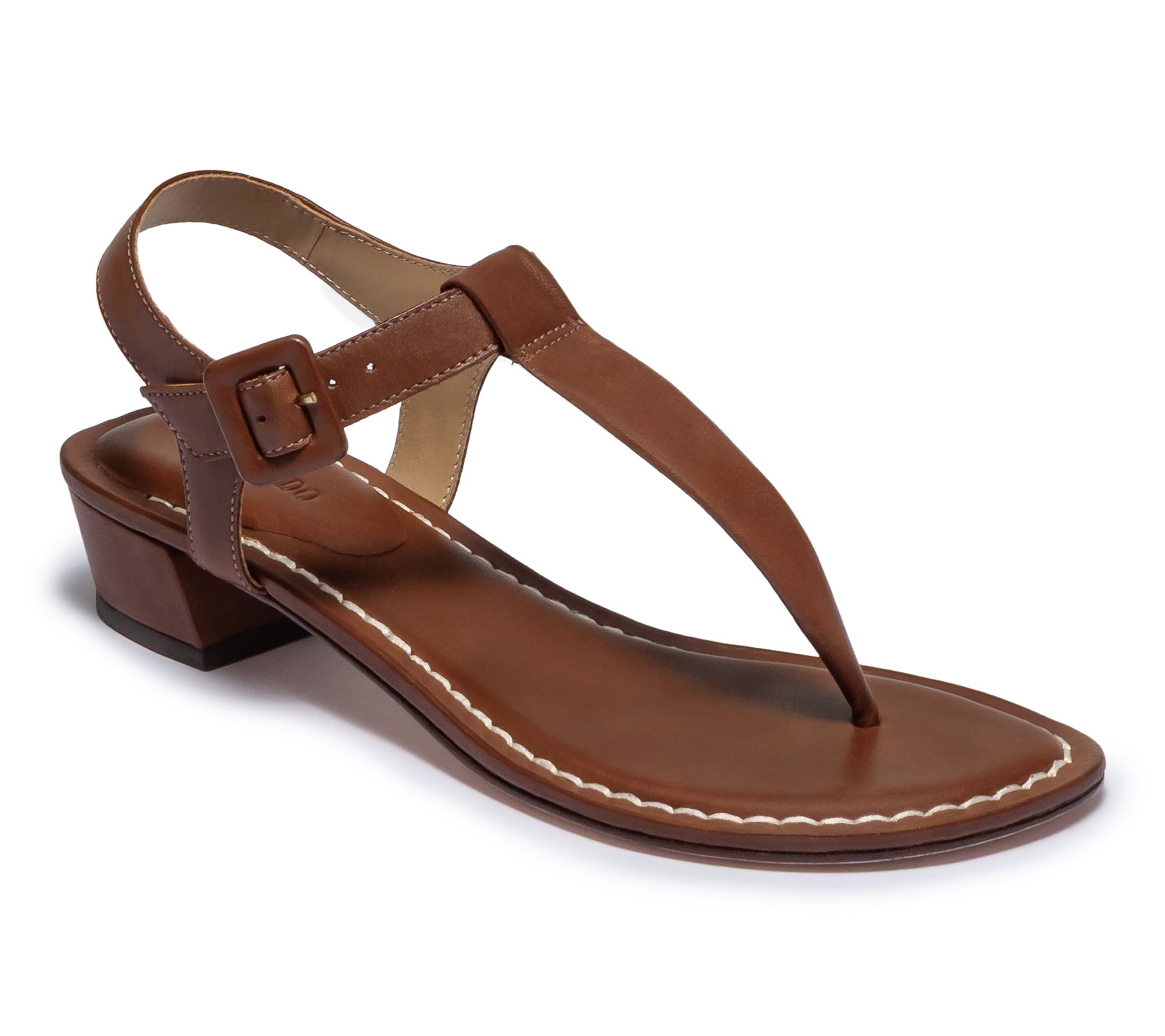 Bernardo Demi-Heel Leather Sandal - Goyara