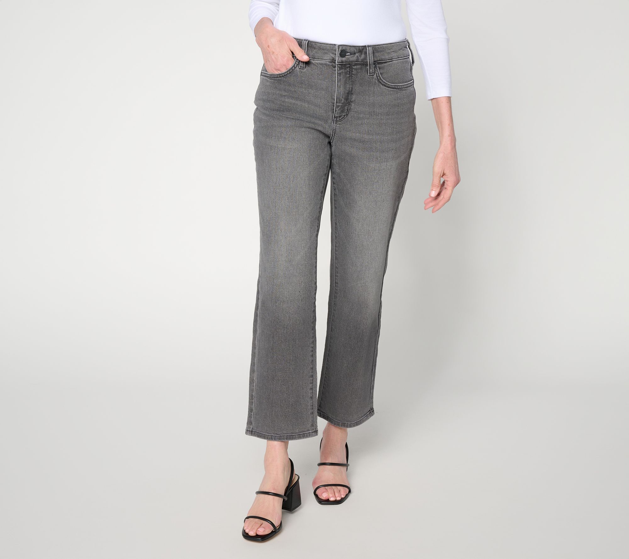 "As Is" NYDJ Marlyin Petite Straight-Leg Ankle Jeans w/ Novelty Details