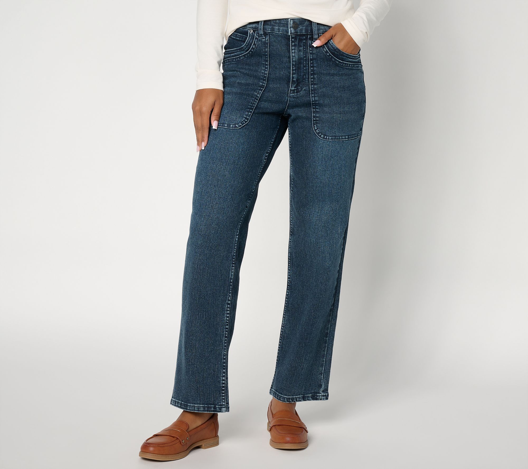 Me by Jennie Garth Pet Repreve Dbl Patch Pocket Jeans- Indigo