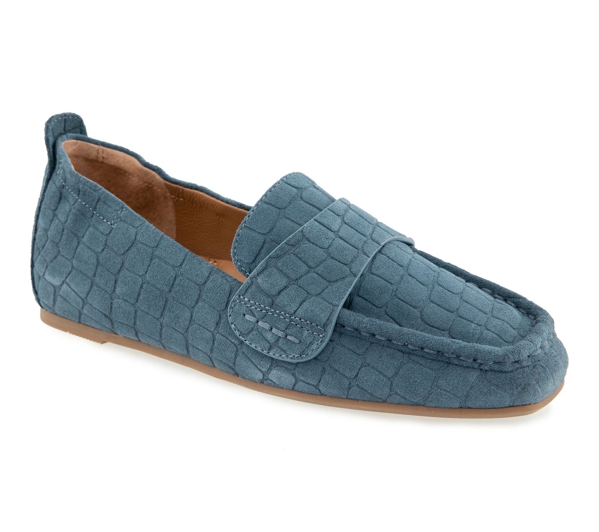 Gentle Souls by Kenneth Cole Suede Croco Loafers-Sophie