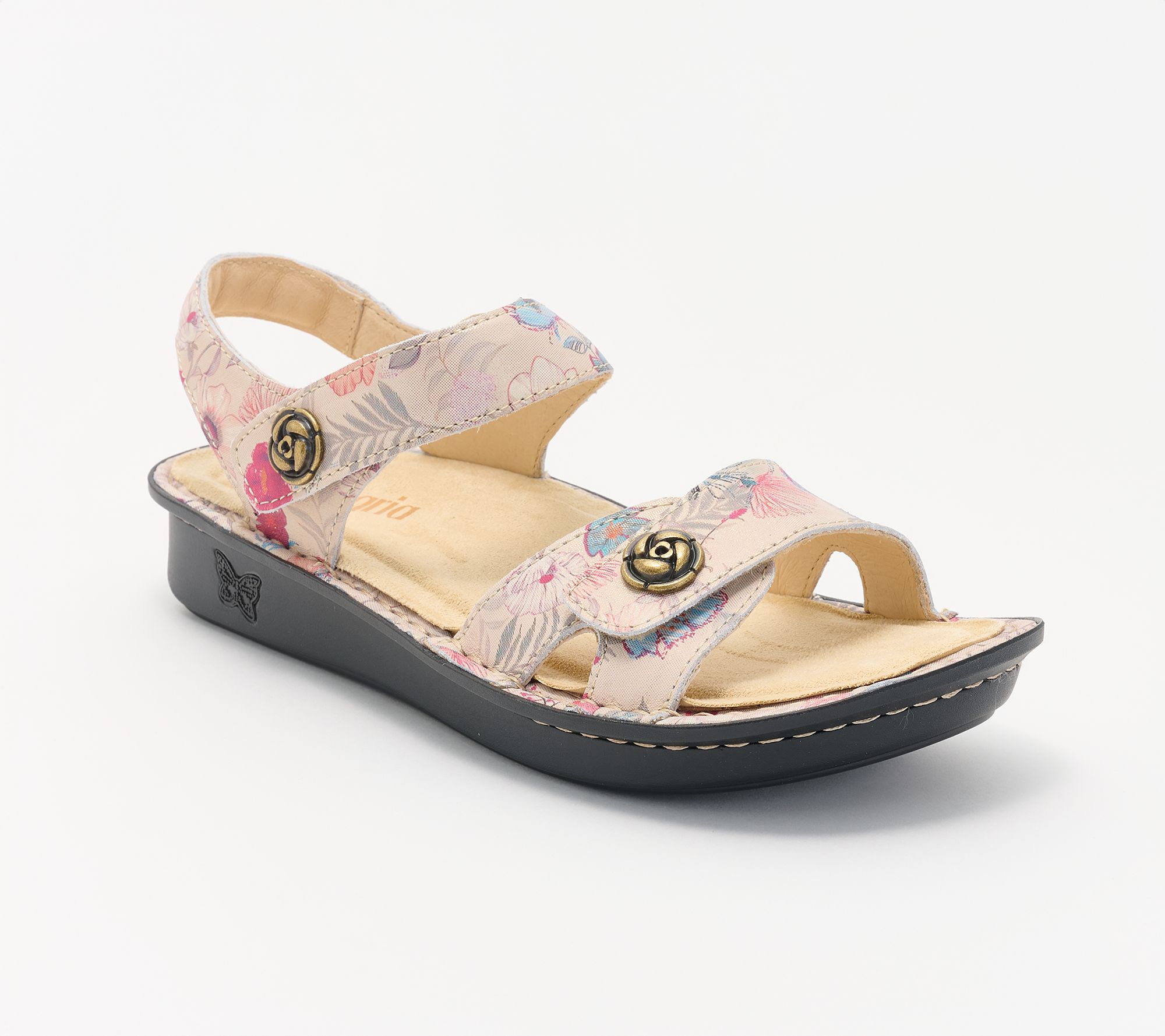"As Is" Alegria Adjustable Leather Sandals - Vienna