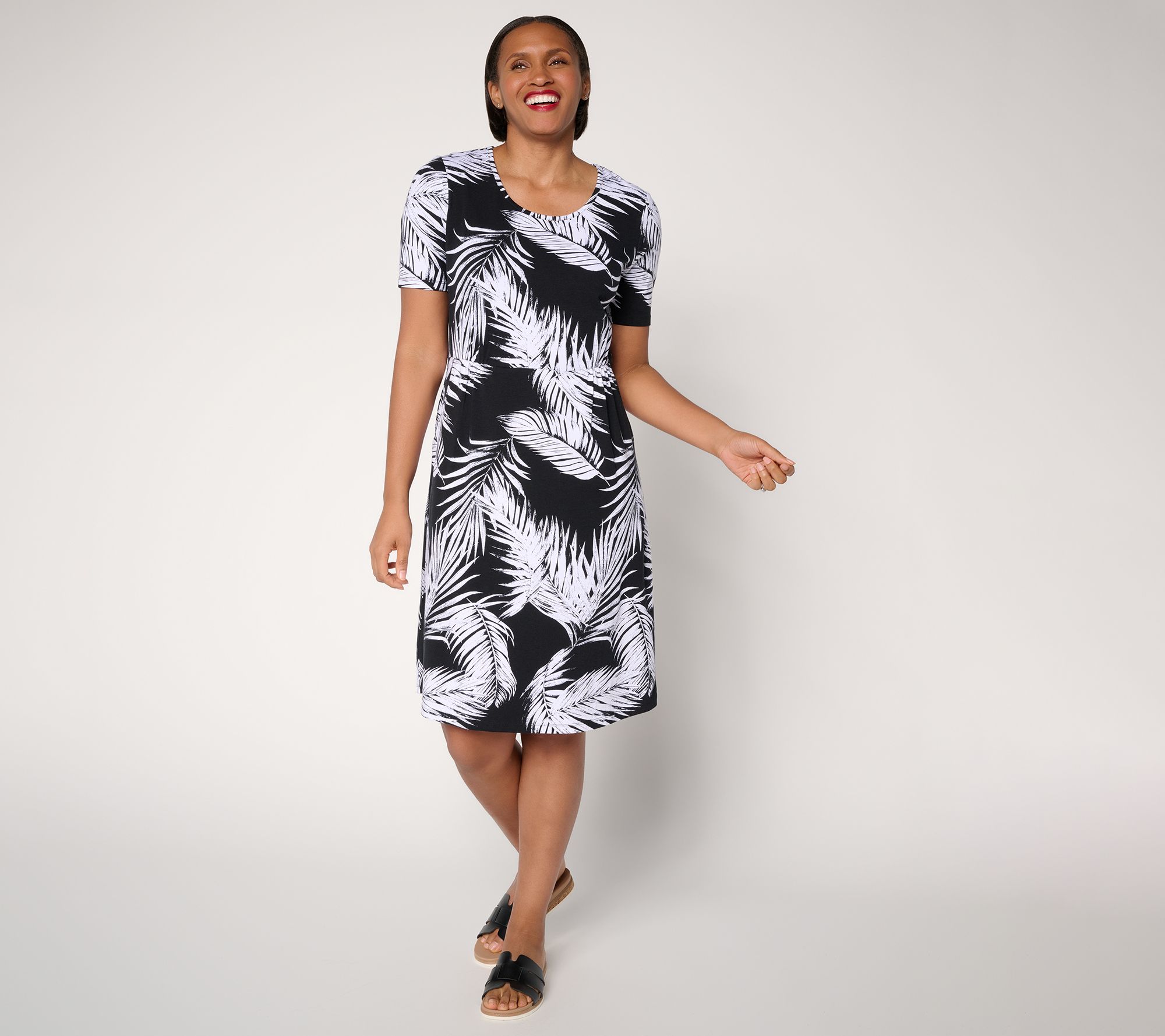"As Is" Denim & Co. Tall Favorite Jersey Printed or Solid Dress