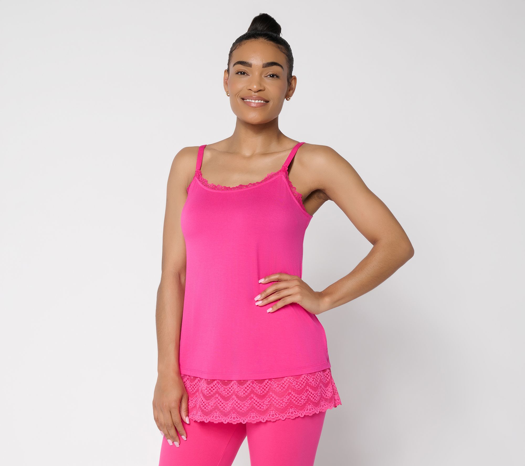 "As Is" LOGO Layers by Lori Goldstein Tank with Lace Trim