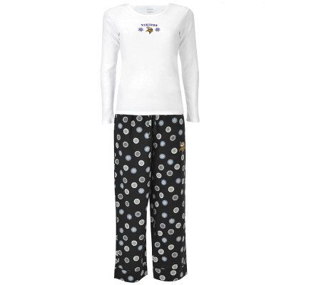 NFL Minnesota Vikings Women's Snowflake PajamaSet 