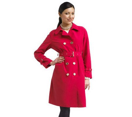 Isaac Mizrahi Live! Trench Coat with Logo Buttons - Page 1 — QVC.com