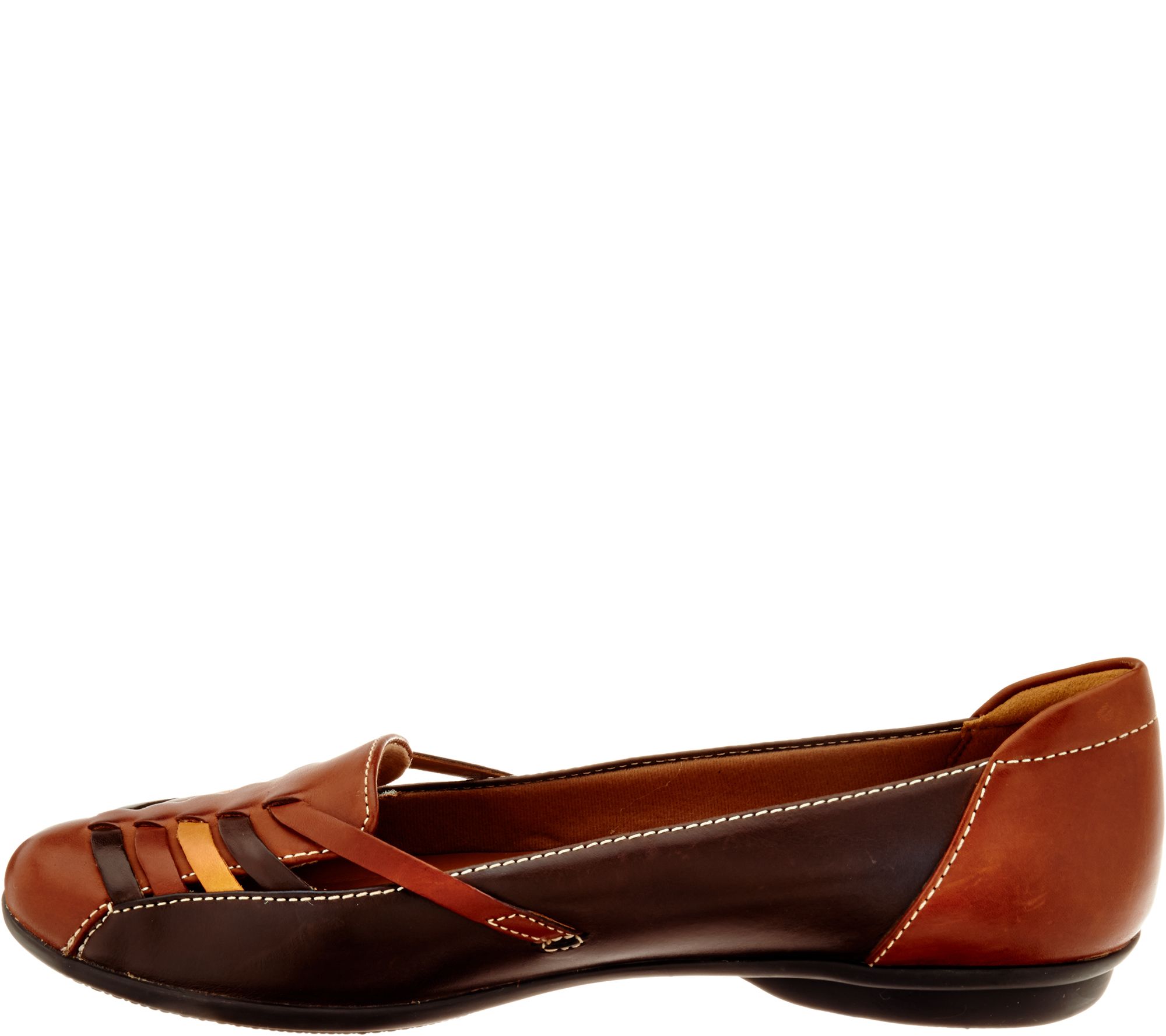 Clarks Leather Flats with Woven Detail - Gracelin Gemma - QVC.com