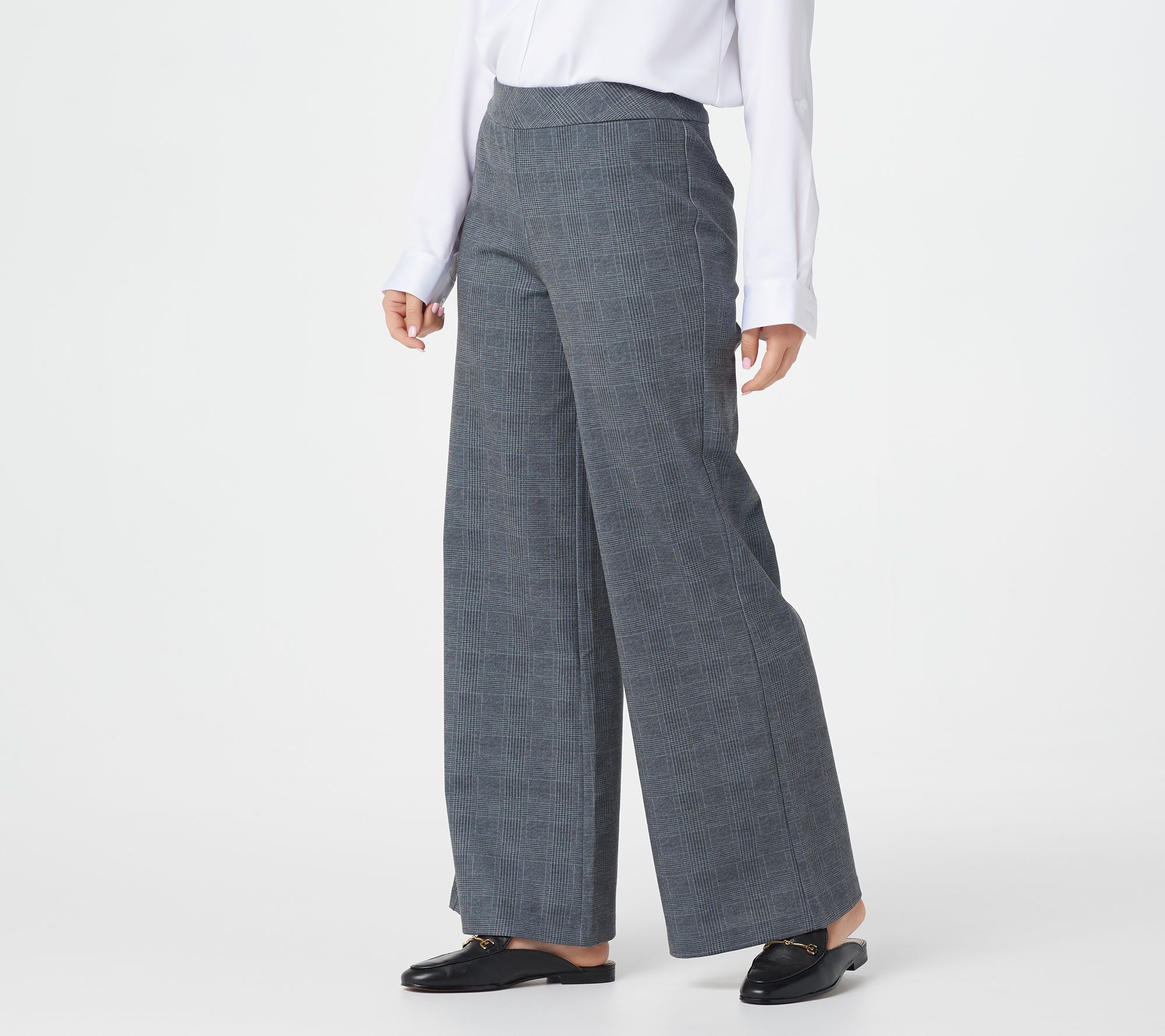 Joan Rivers Regular Plaid Pull-On Full Length Pants - QVC.com